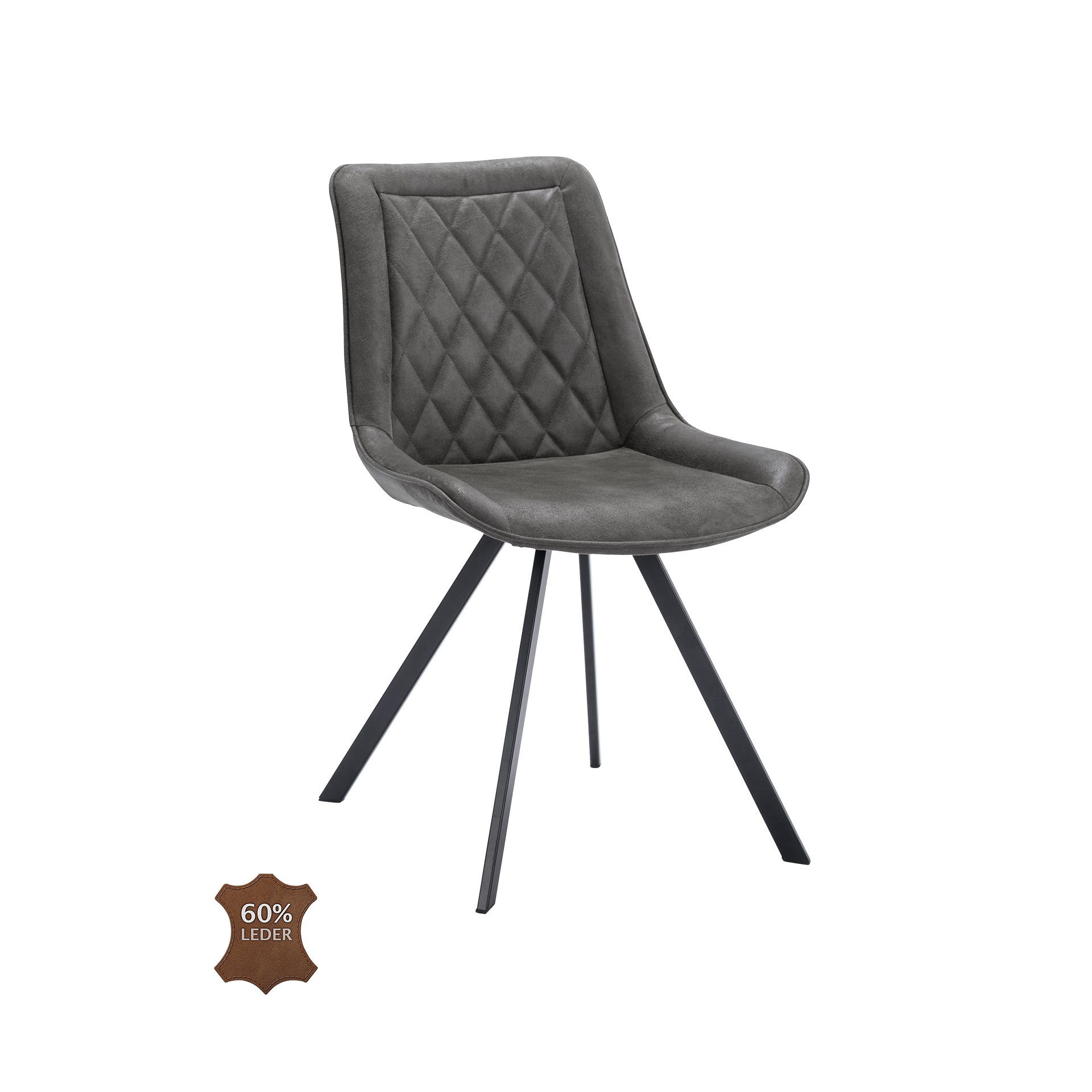 Natura Stuhl Wesley Bezug Stoff Bull Graphite Gestell Metall Schwarz pulverbeschichtet Natura Stuhl Wesley Bezug Stoff Bull Graphite Gestell Metall Schwarz pulverbeschichtet