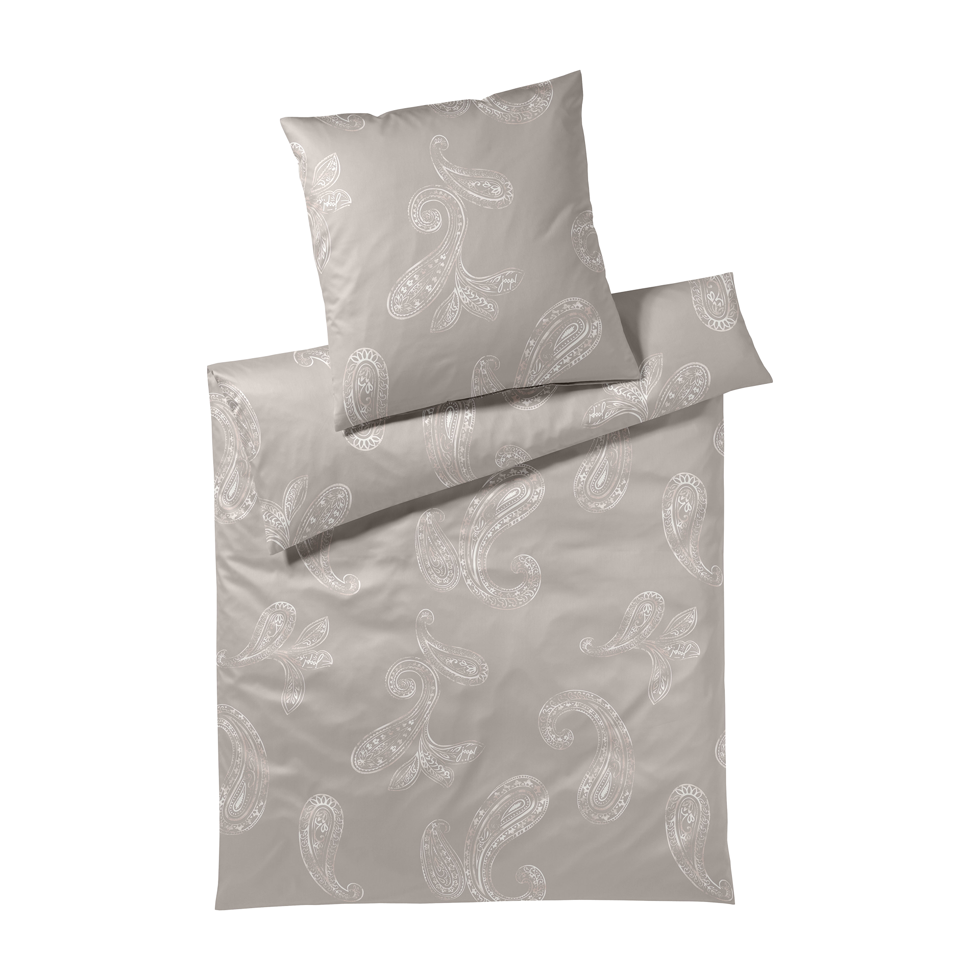 Satin Bettwäsche Paisley Taupe Bezug 155x220 Kissenbezug 80x80cm Satin Bettwäsche Paisley Taupe Bezug 155x220 Kissenbezug 80x80cm