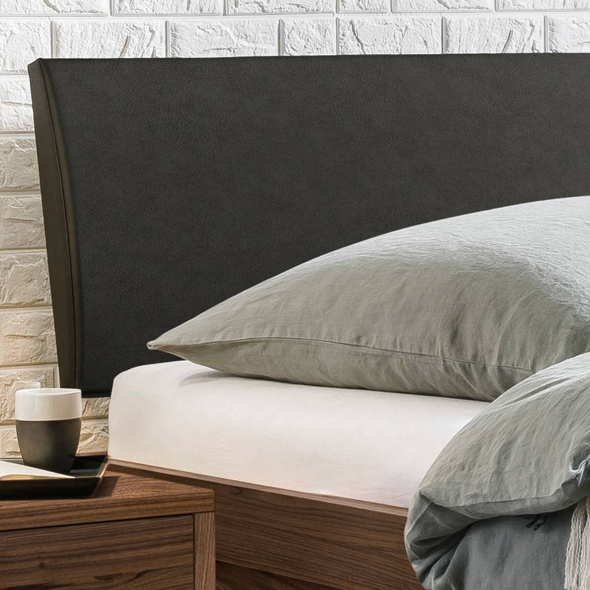 HASENA Bett Sondrio Gestell Nussbaum Kopfteil Kul Smoke Fuß Anthracit 140x200 cm HASENA Bett Sondrio Gestell Nussbaum Kopfteil Kul Smoke Fuß Anthracit 140x200 cm