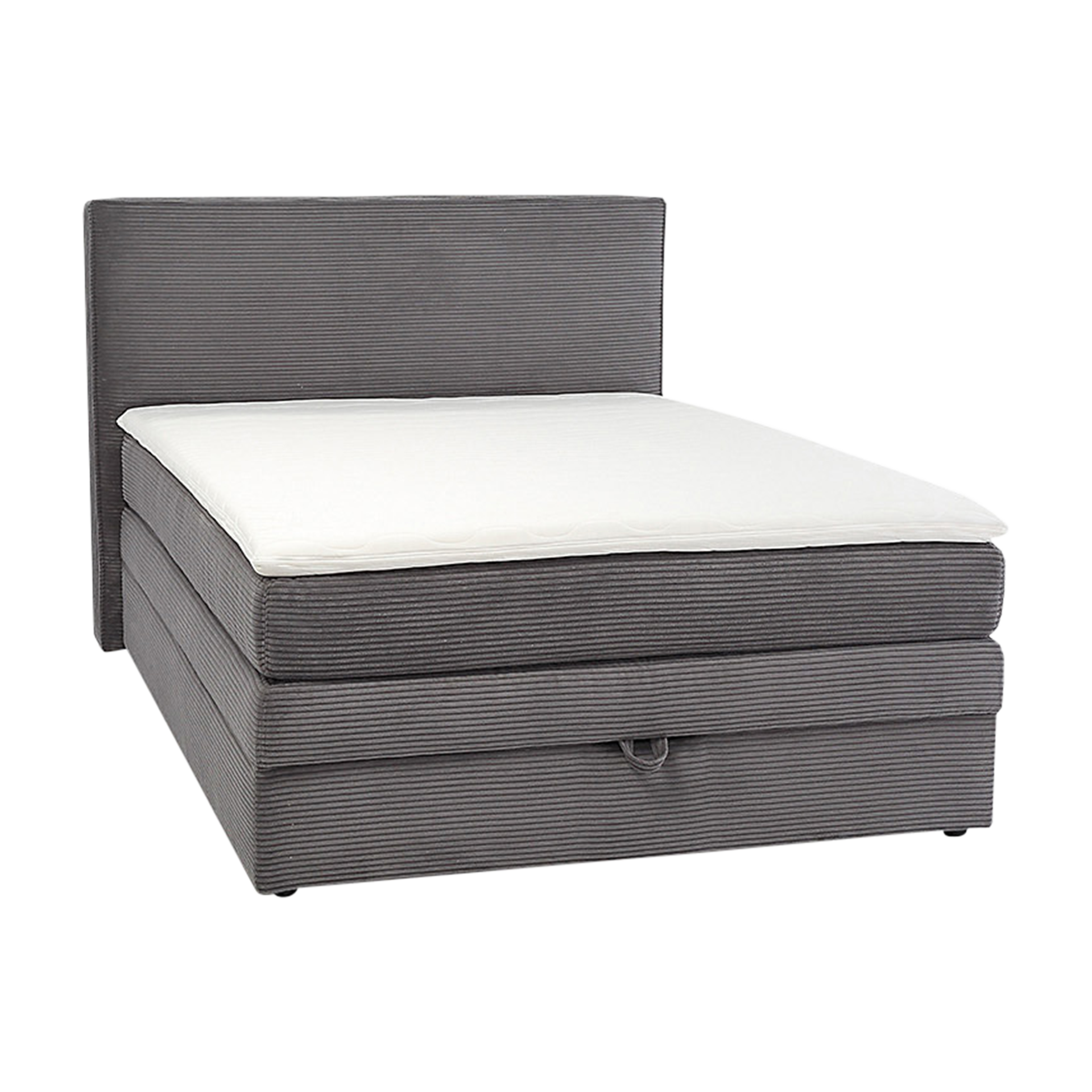 Boxspringbett Janina Bezug Dunkelgrau 140x200 cm Bettkasten, Topper Bezug abnehmbar Boxspringbett Janina Bezug Dunkelgrau 140x200 cm Bettkasten, Topper Bezug abnehmbar