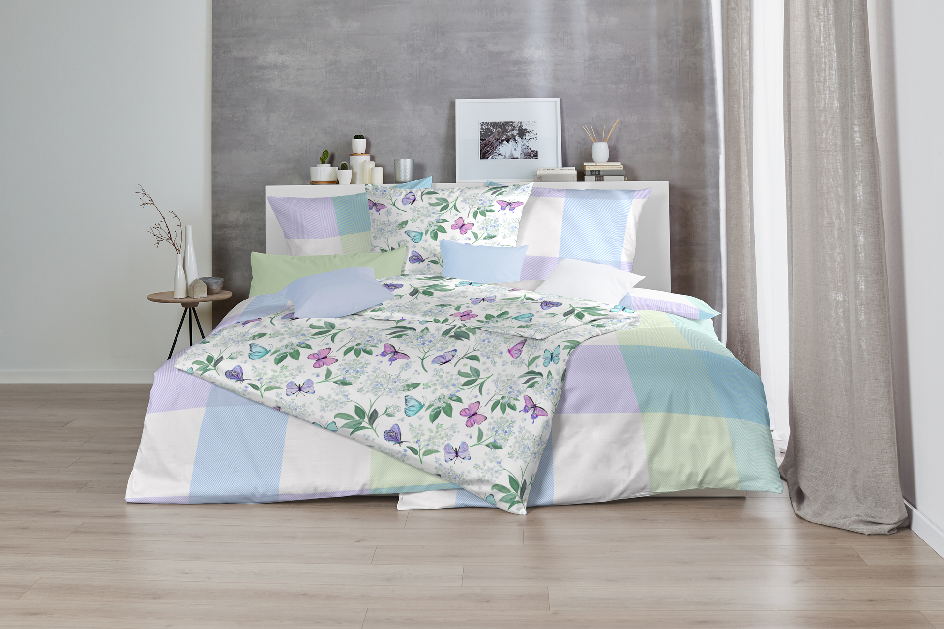 Renforce Bettwäsche Hofmeister Home Lila-Blau 135x200cm Renforce Bettwäsche Hofmeister Home Lila-Blau 135x200cm