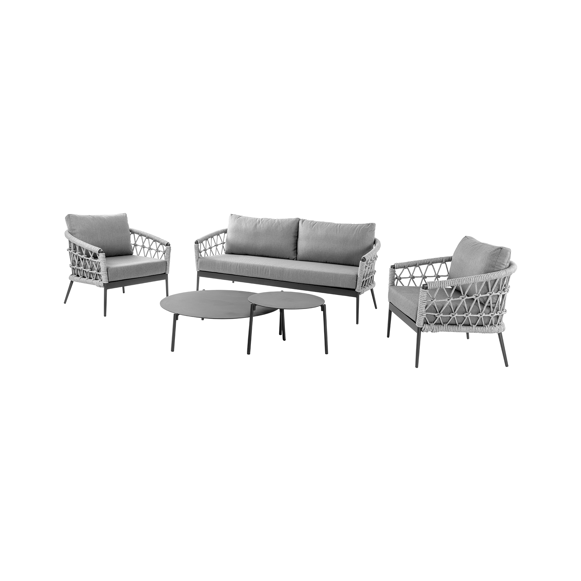 Hogarden Garten-Lounge-Set Mualla 5-teilig Silber