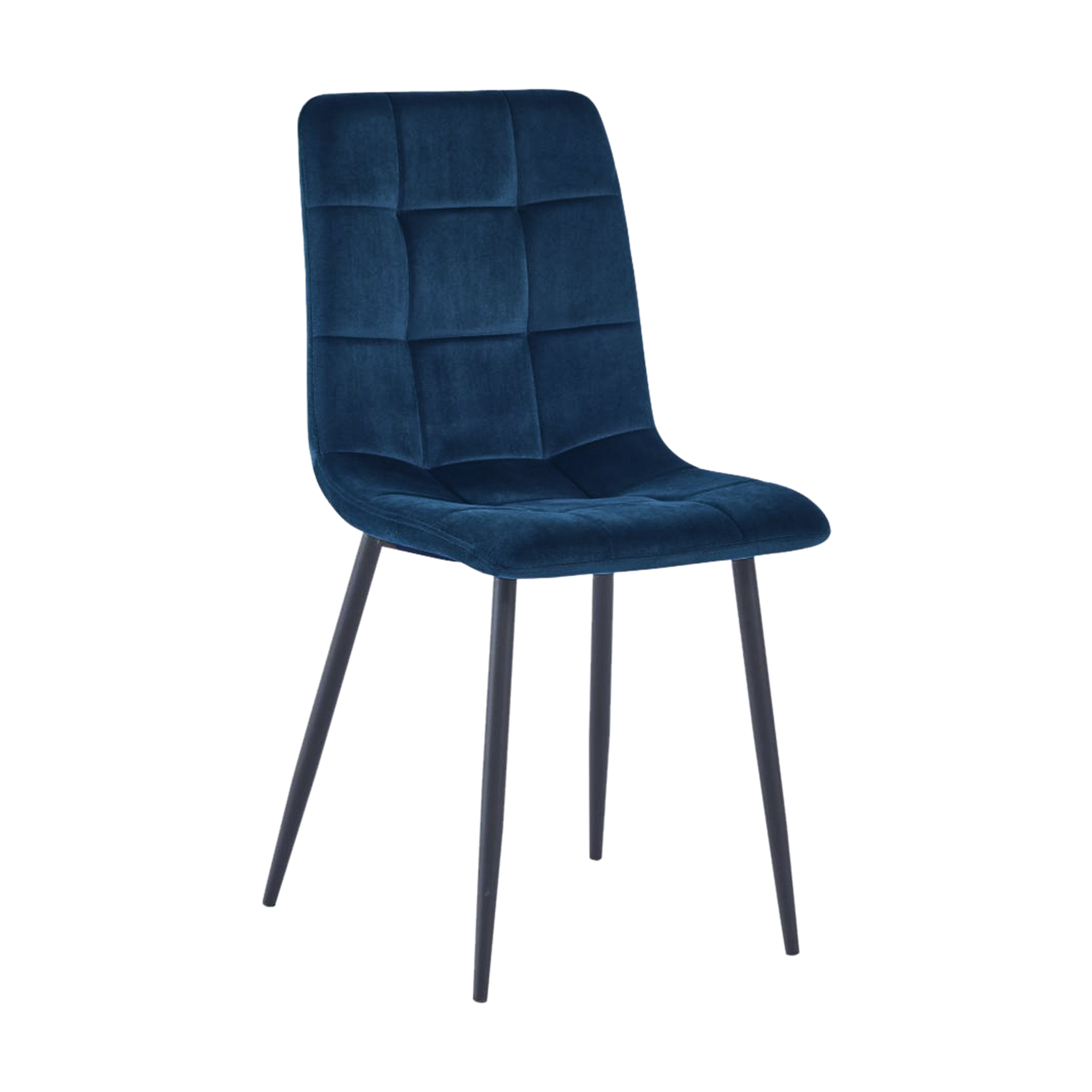 Stuhl Serafine Bezug Blau Gestell Schwarz