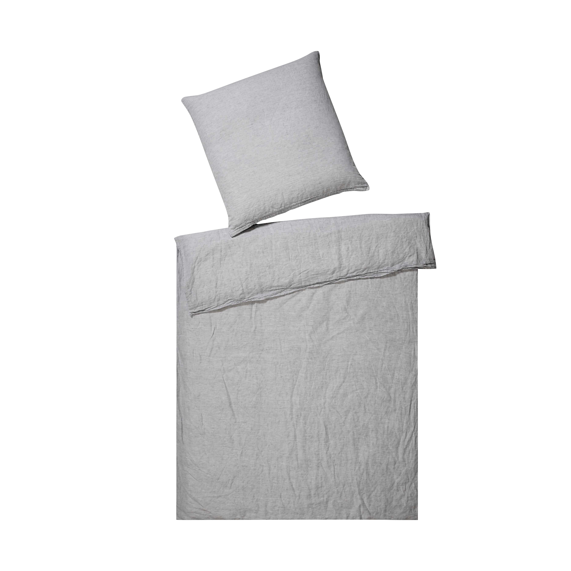 Halbleinen Bettwäsche Breeze Hellgrau 135x200cm