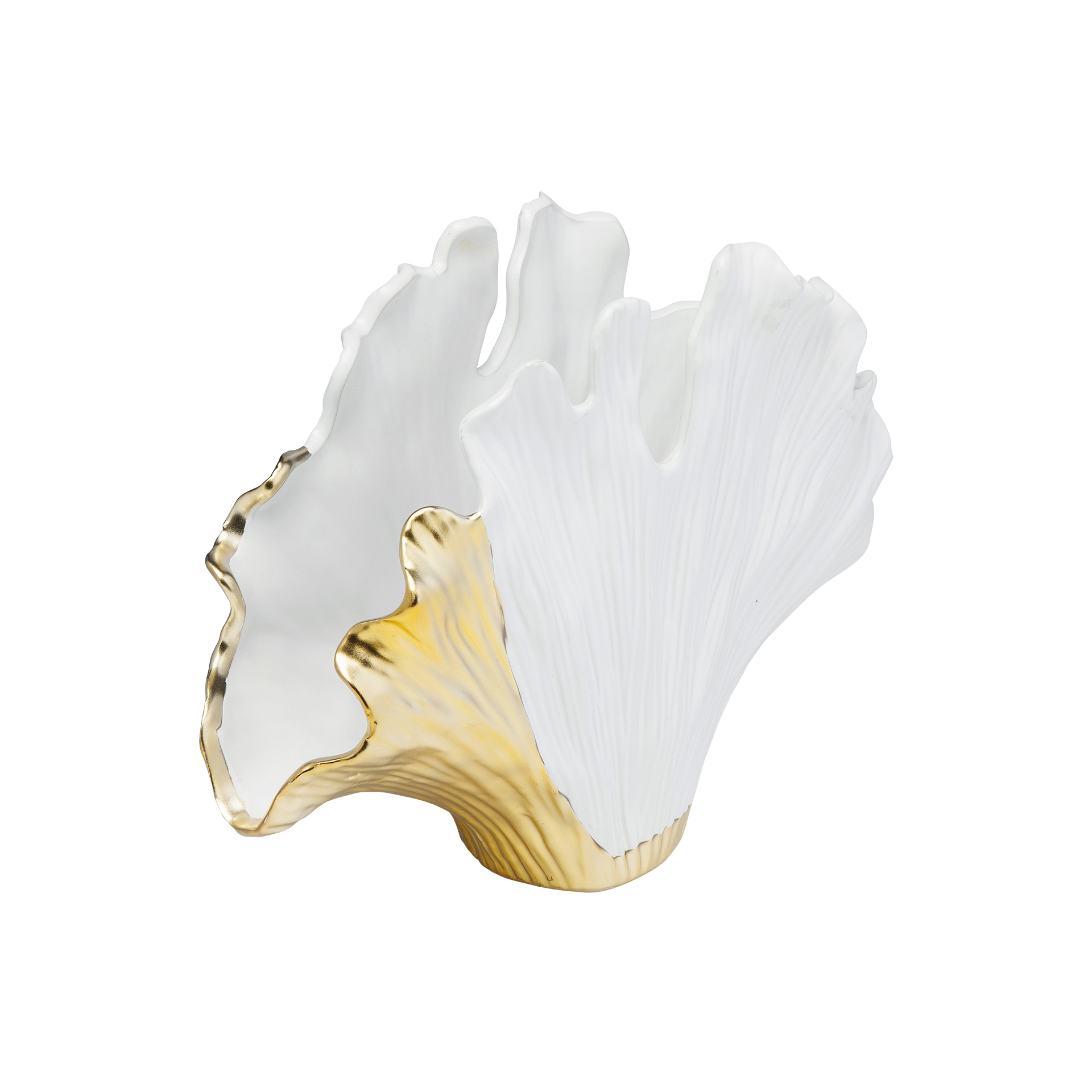 Kare Vase Ginkgo Weiß