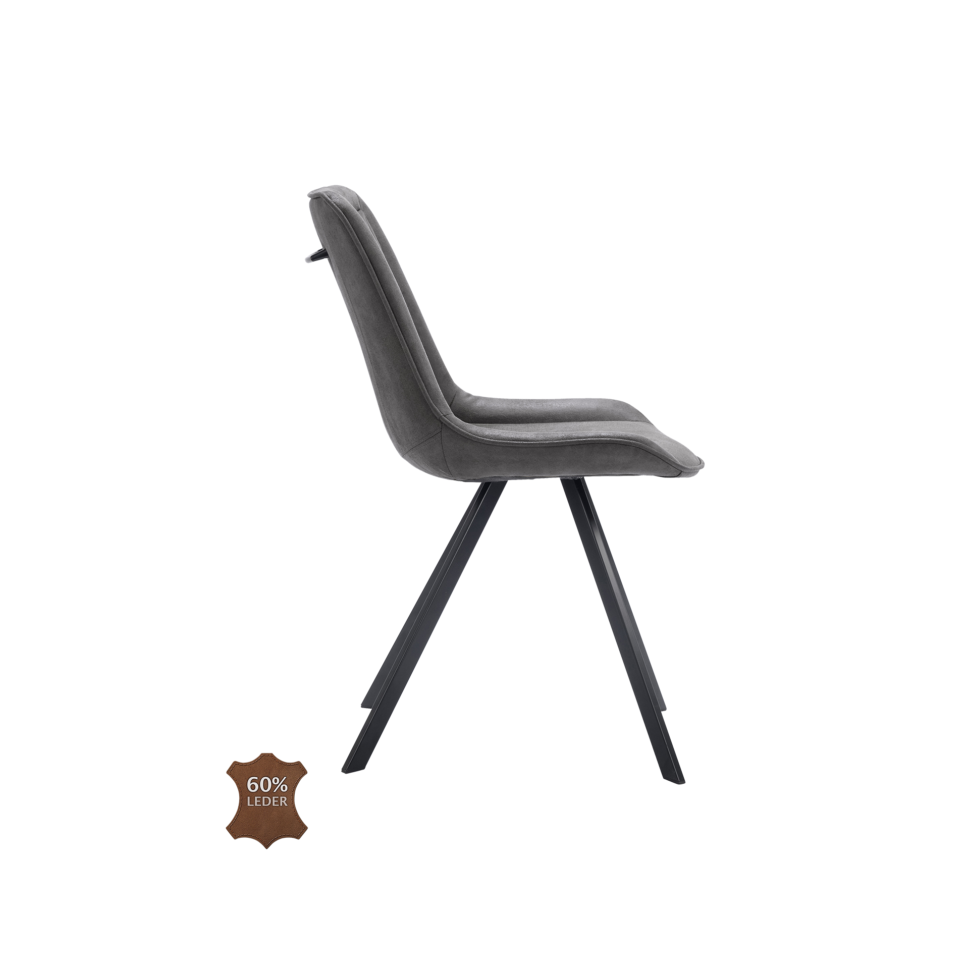 Natura Stuhl Wesley Bezug Stoff Bull Graphite Gestell Metall Schwarz pulverbeschichtet Natura Stuhl Wesley Bezug Stoff Bull Graphite Gestell Metall Schwarz pulverbeschichtet