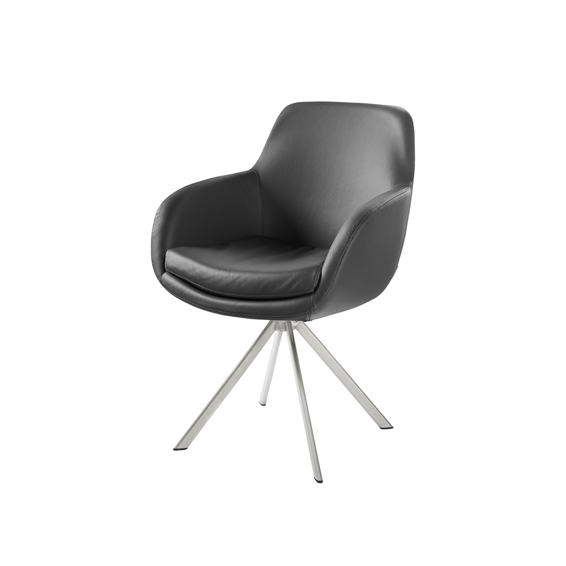 Musterring Armlehnstuhl Tavia Bezug Florenz dunkelgrau Gestell Silber Musterring Armlehnstuhl Tavia Bezug Florenz dunkelgrau Gestell Silber