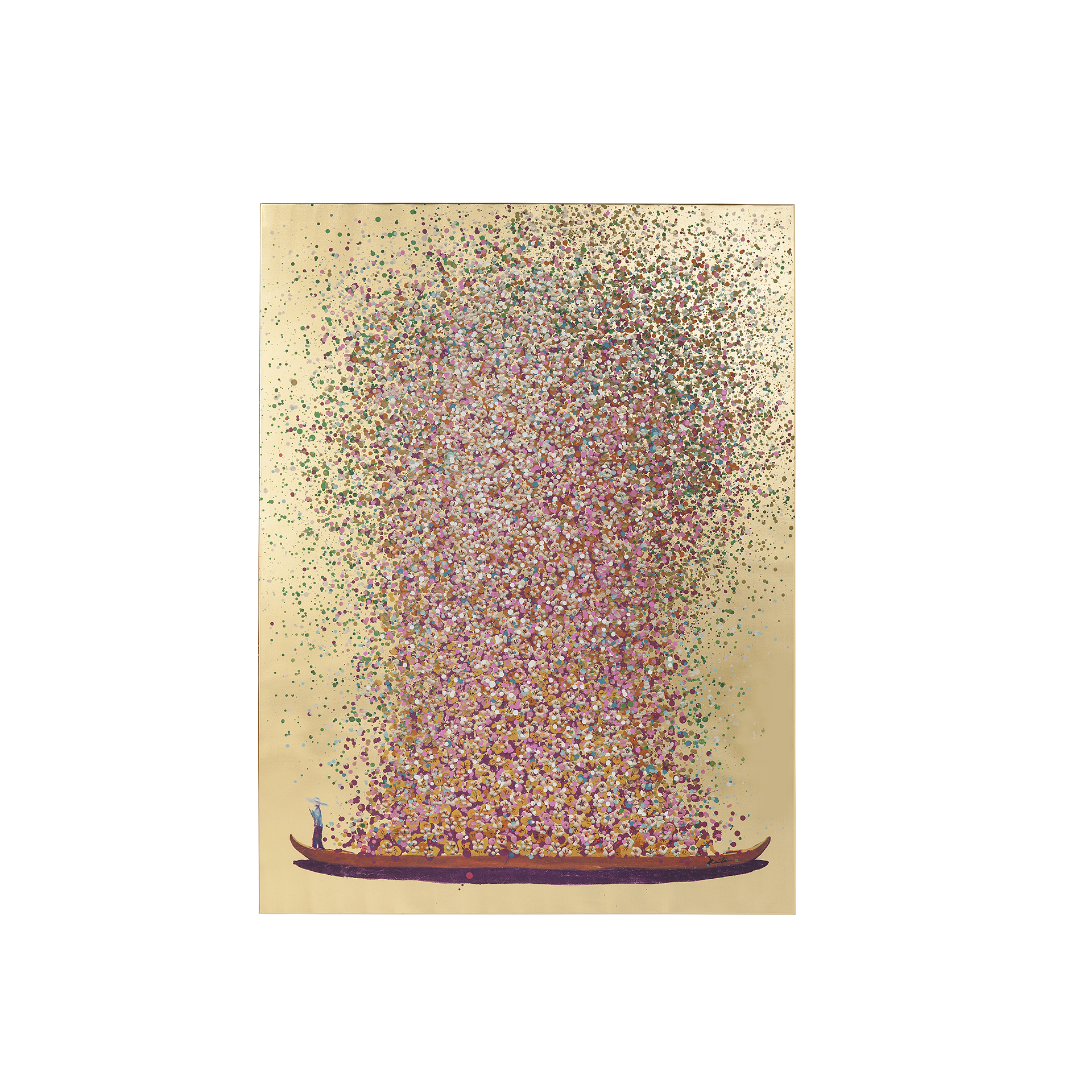 Kare Bild Flower Boat Gold