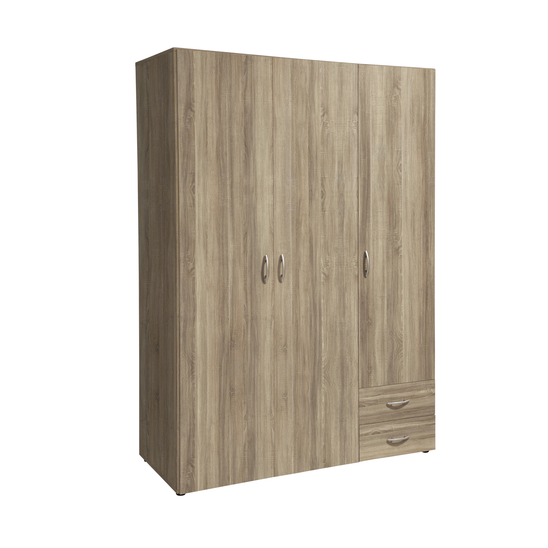 Drehtürenschrank Base3 3-türig Eichefarben 52*120*177