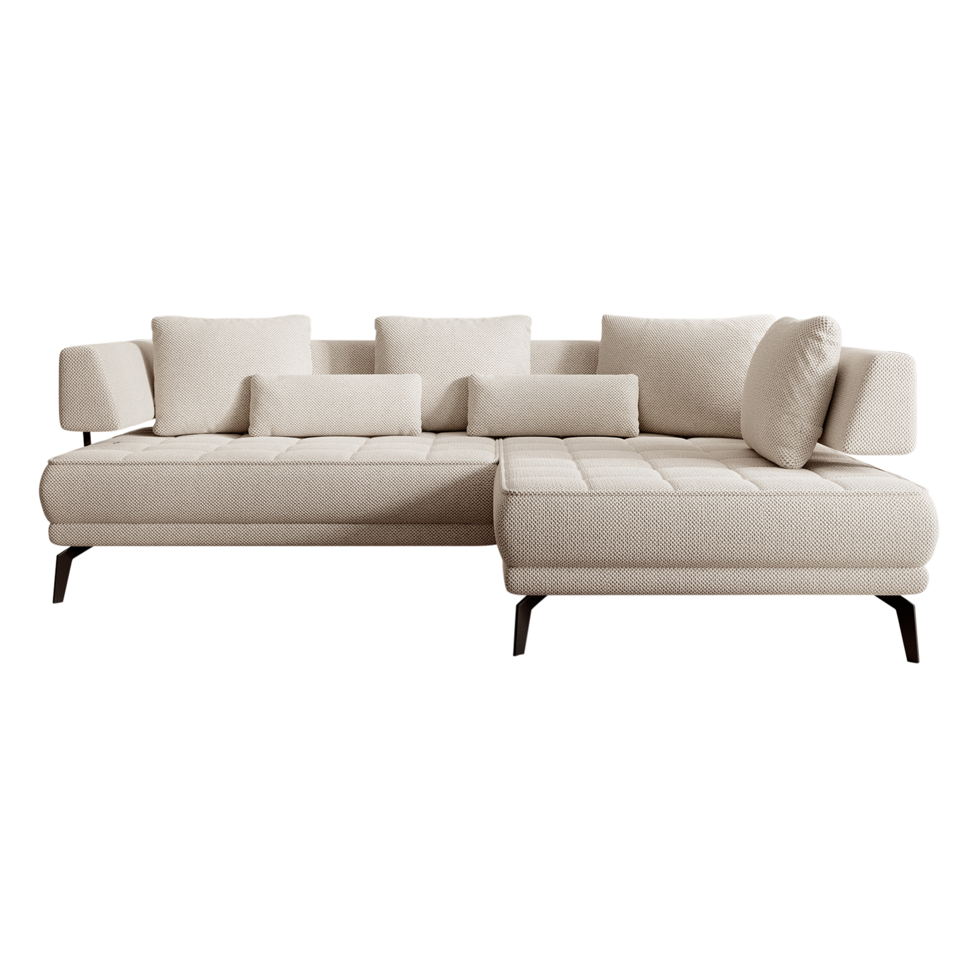 Raumfreunde Ecksofa Gio Beige Ottomane rechts