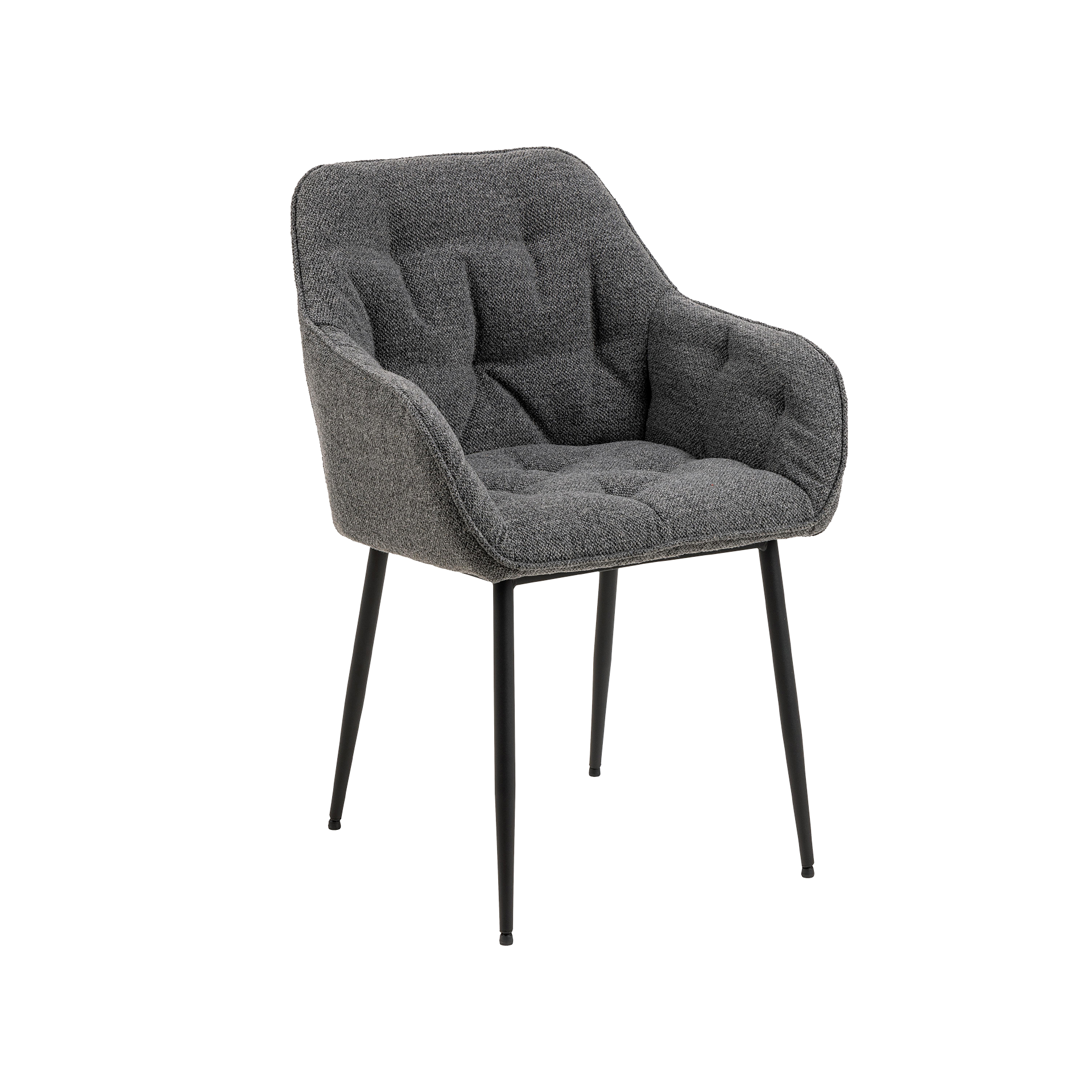 Armlehnstuhl Brooke Bezug Monza Anthrazit Gestell Schwarz