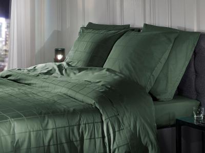 Satin Bettwäsche Diamante Calla Green 200x200cm Satin Bettwäsche Diamante Calla Green 200x200cm