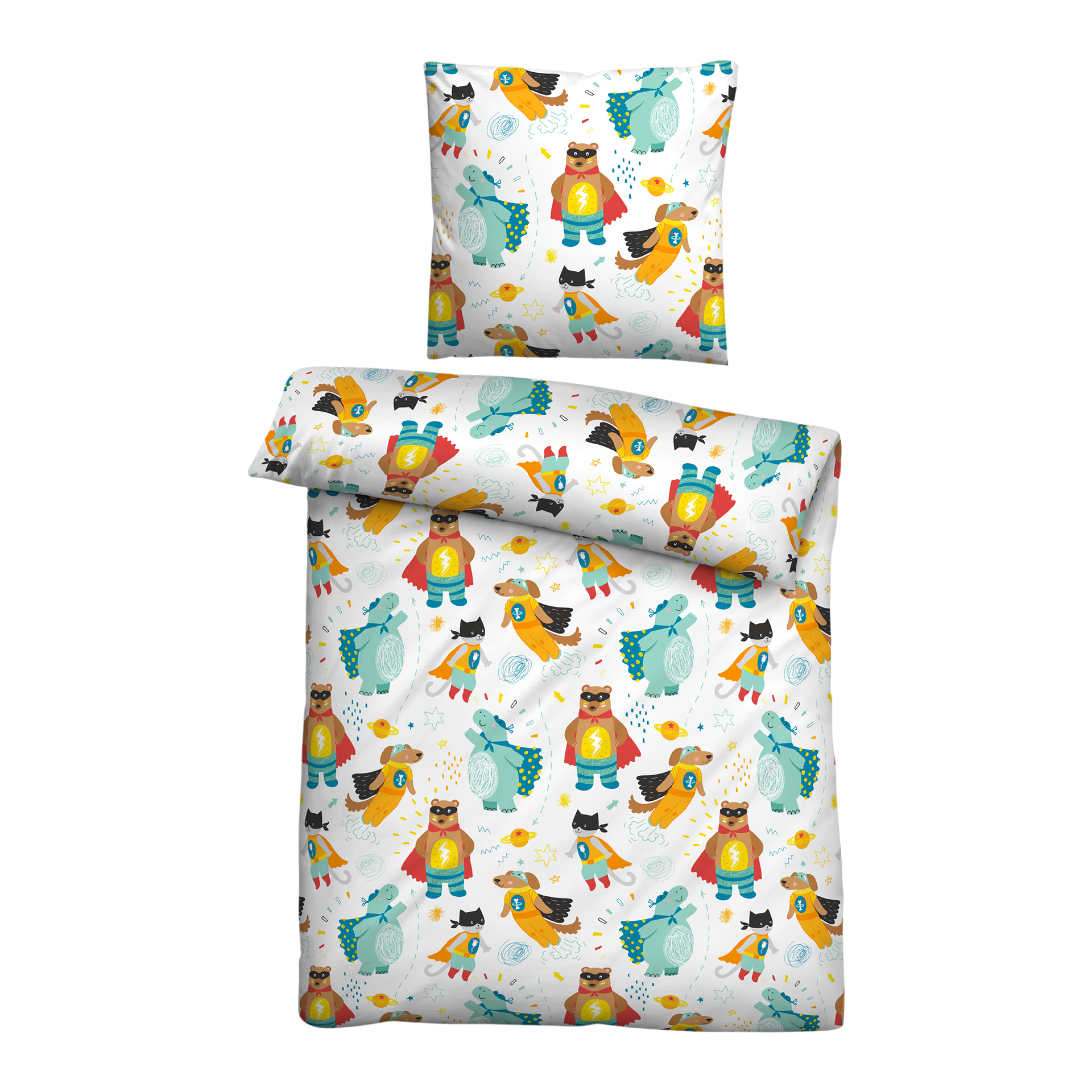 Linon Bettwäsche Supertiere Bunt 135x200cm Linon Bettwäsche Supertiere Bunt 135x200cm