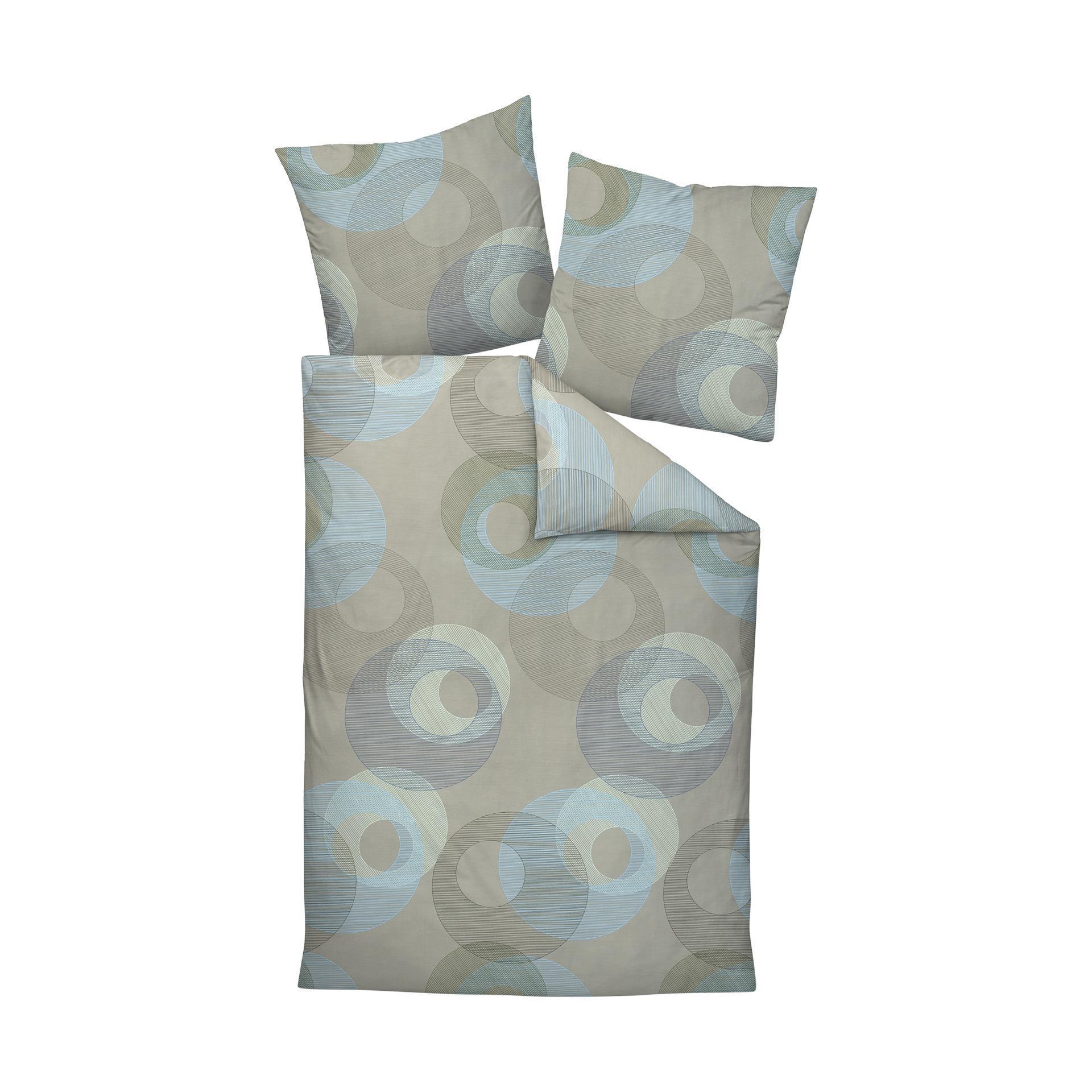 Biberbettwäsche Davos Salbeigrün Bezug 135x200 Kissen 80x80cm