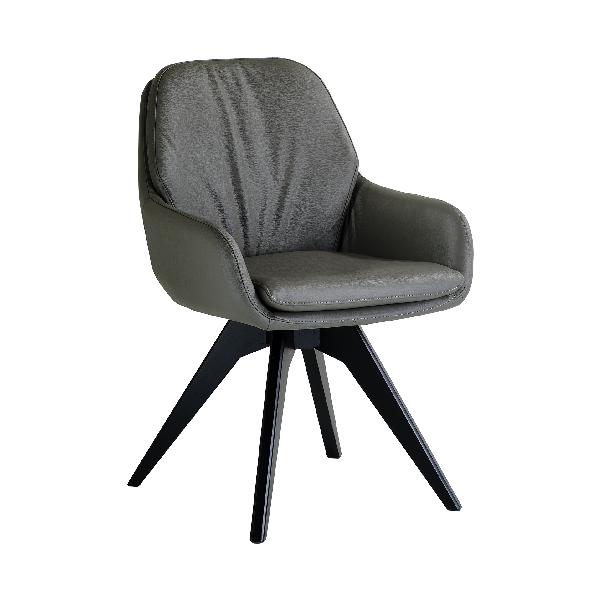 Armlehnstuhl Puerto Leder Grau Armlehnstuhl Puerto Leder Grau