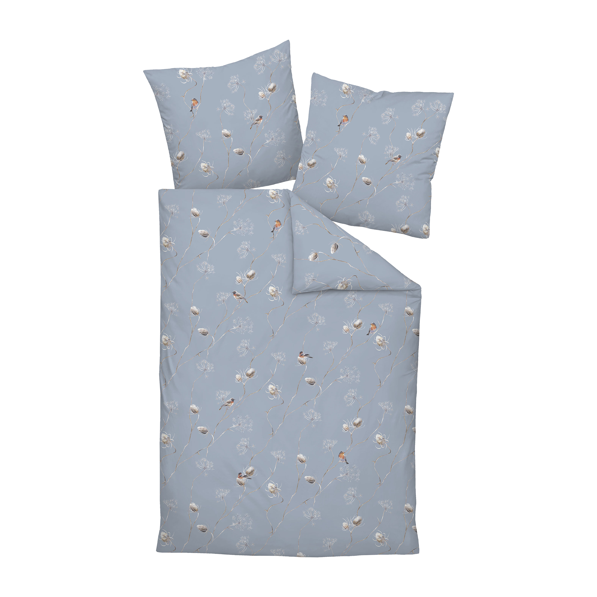Satin Bettwäsche MILANO blauer nebel 155x220cm Satin Bettwäsche MILANO blauer nebel 155x220cm