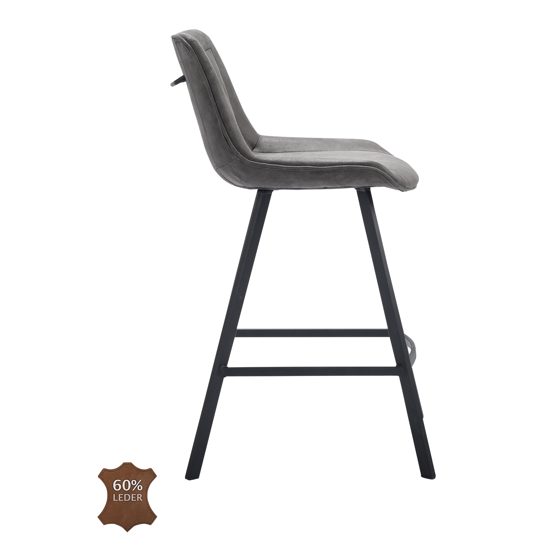 Natura Barhocker Wesley Bezug Stoff Bull Graphite Gestell Metall Schwarz pulverbeschichtet Natura Barhocker Wesley Bezug Stoff Bull Graphite Gestell Metall Schwarz pulverbeschichtet