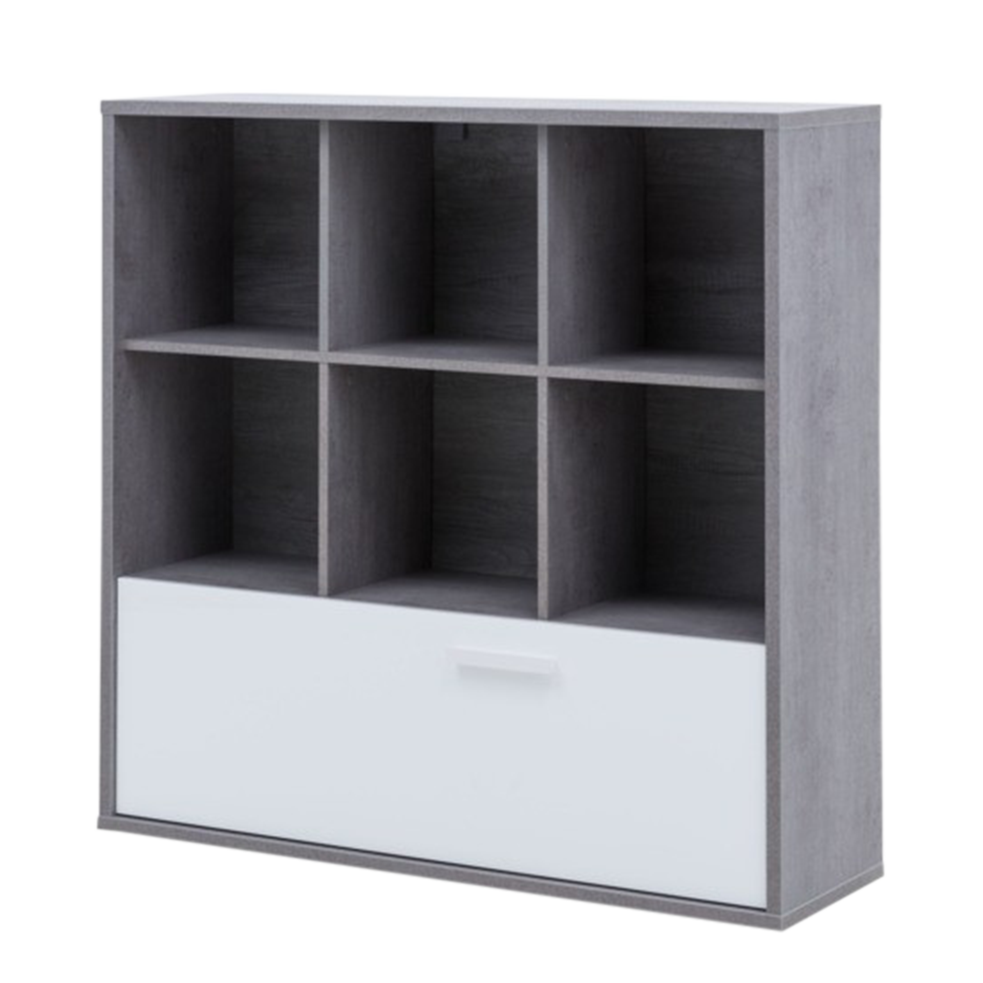 Regal Milano Front Weiß Korpus Beton Optilk