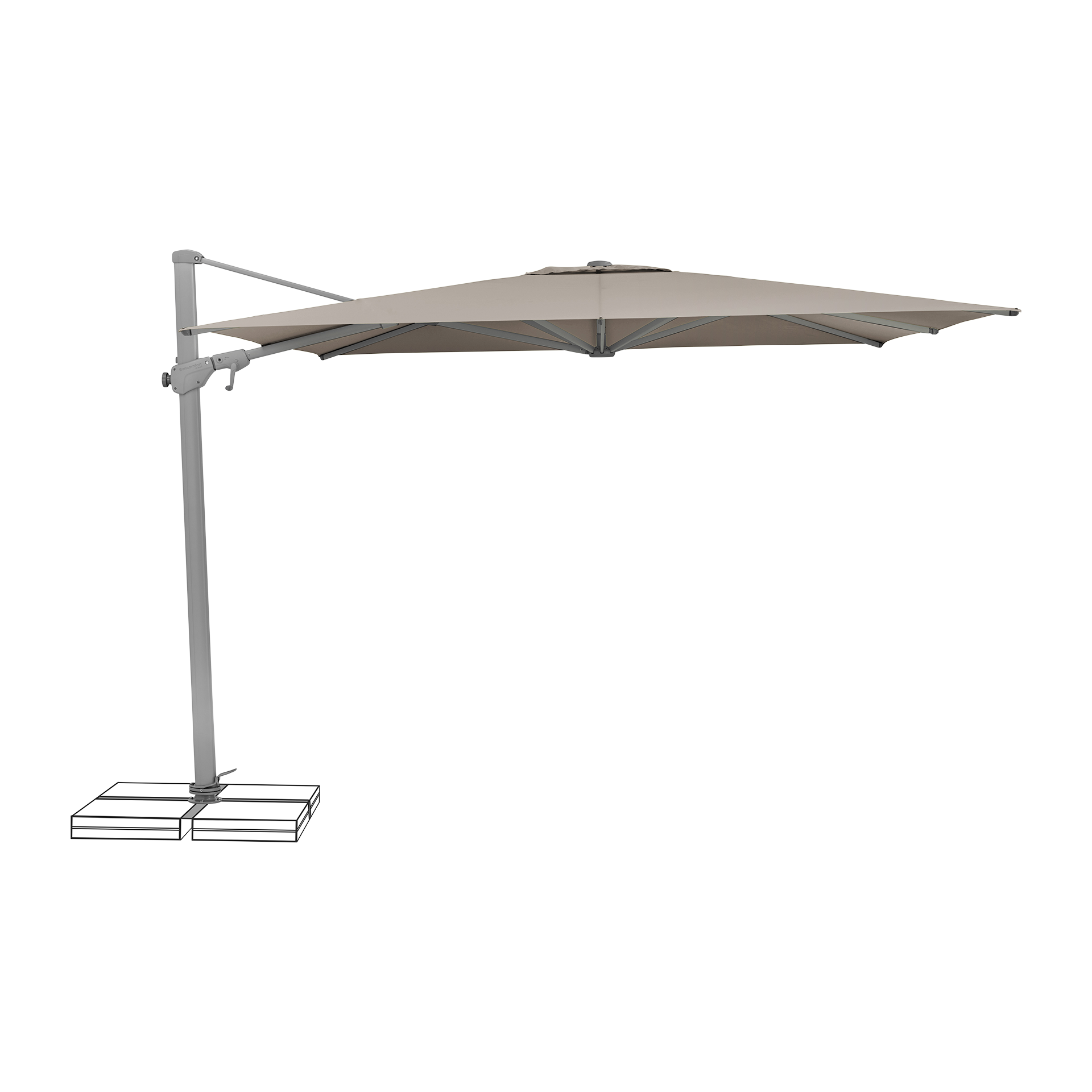 Suncomfort by Glatz Sonnenschirm Varioflex Grau