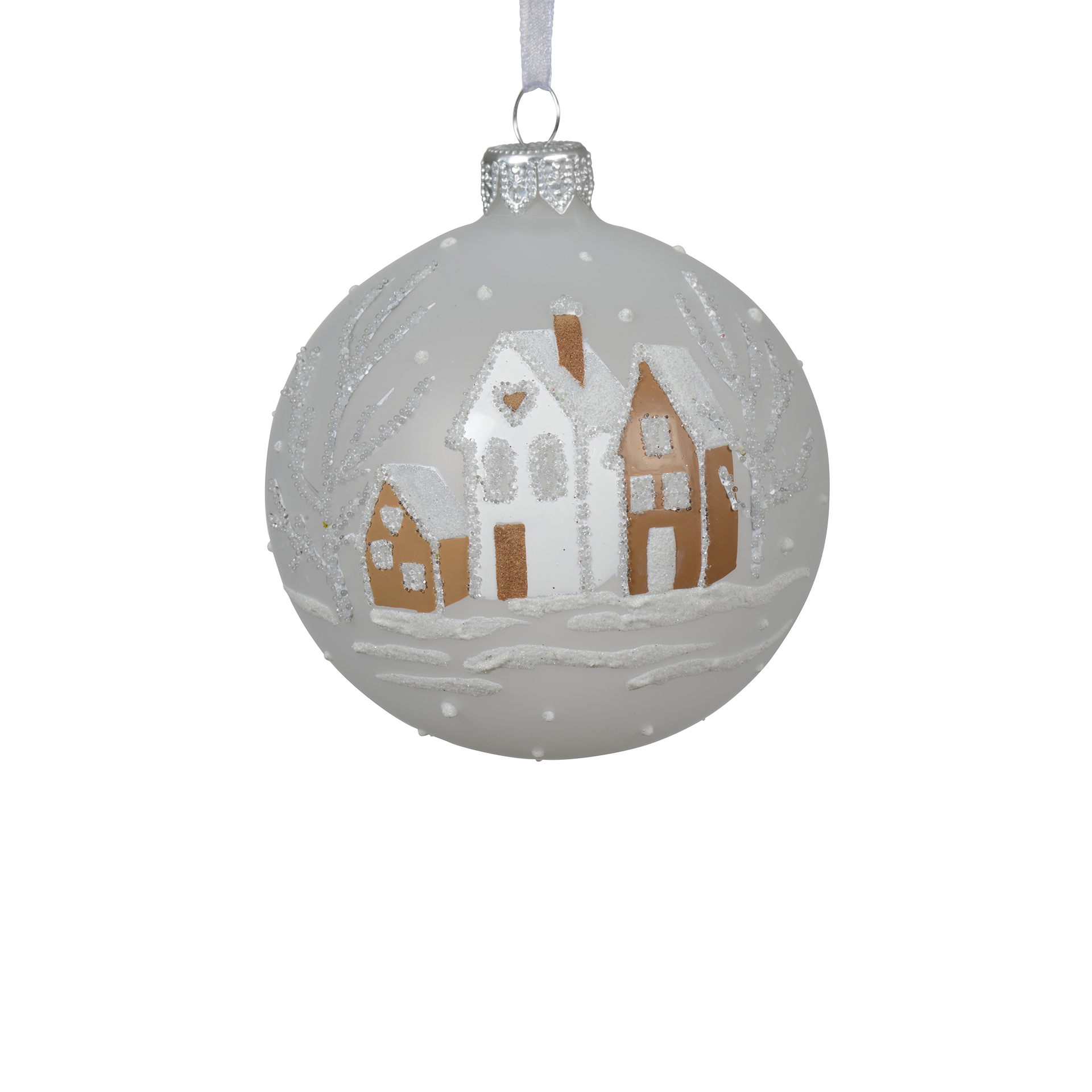 Weihnachtskugeln Forest winterweiss