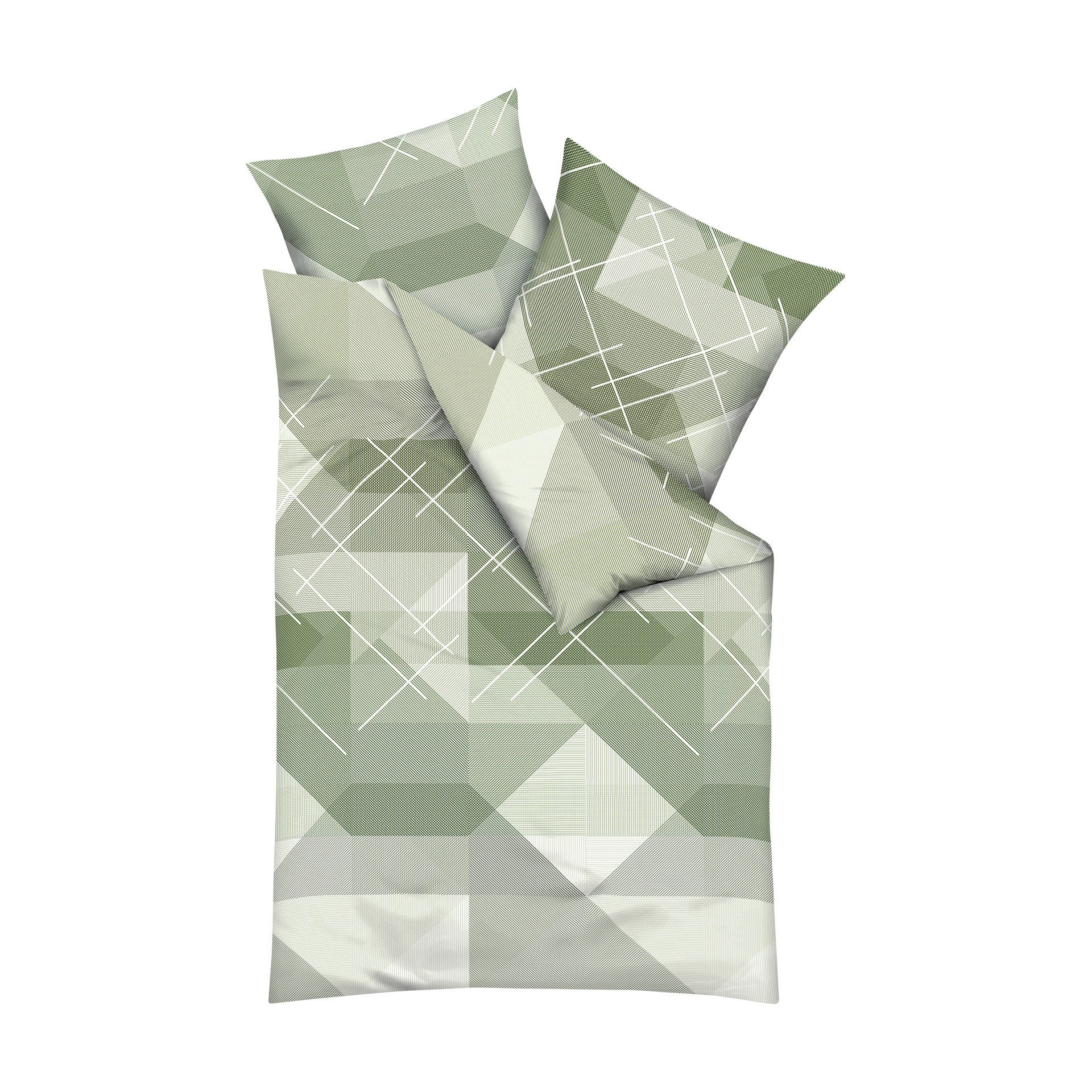 Satin Bettwäsche Linear Oliv 135x200cm