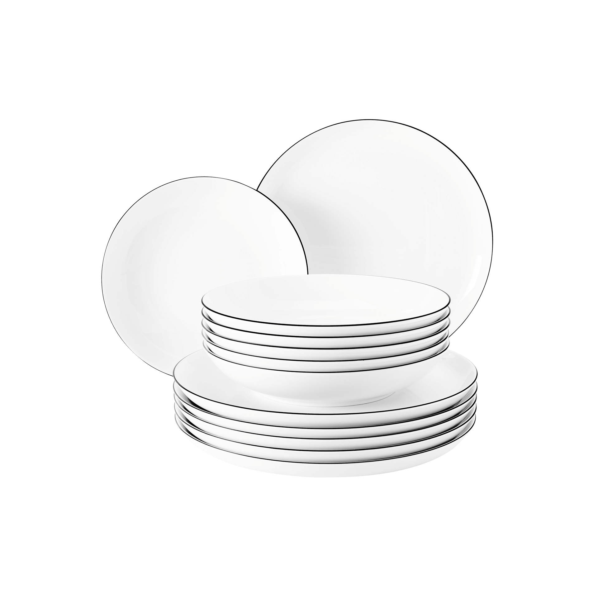 Tafelservice Lido Black Line 12-teilig Weiß Tafelservice Lido Black Line 12-teilig Weiß