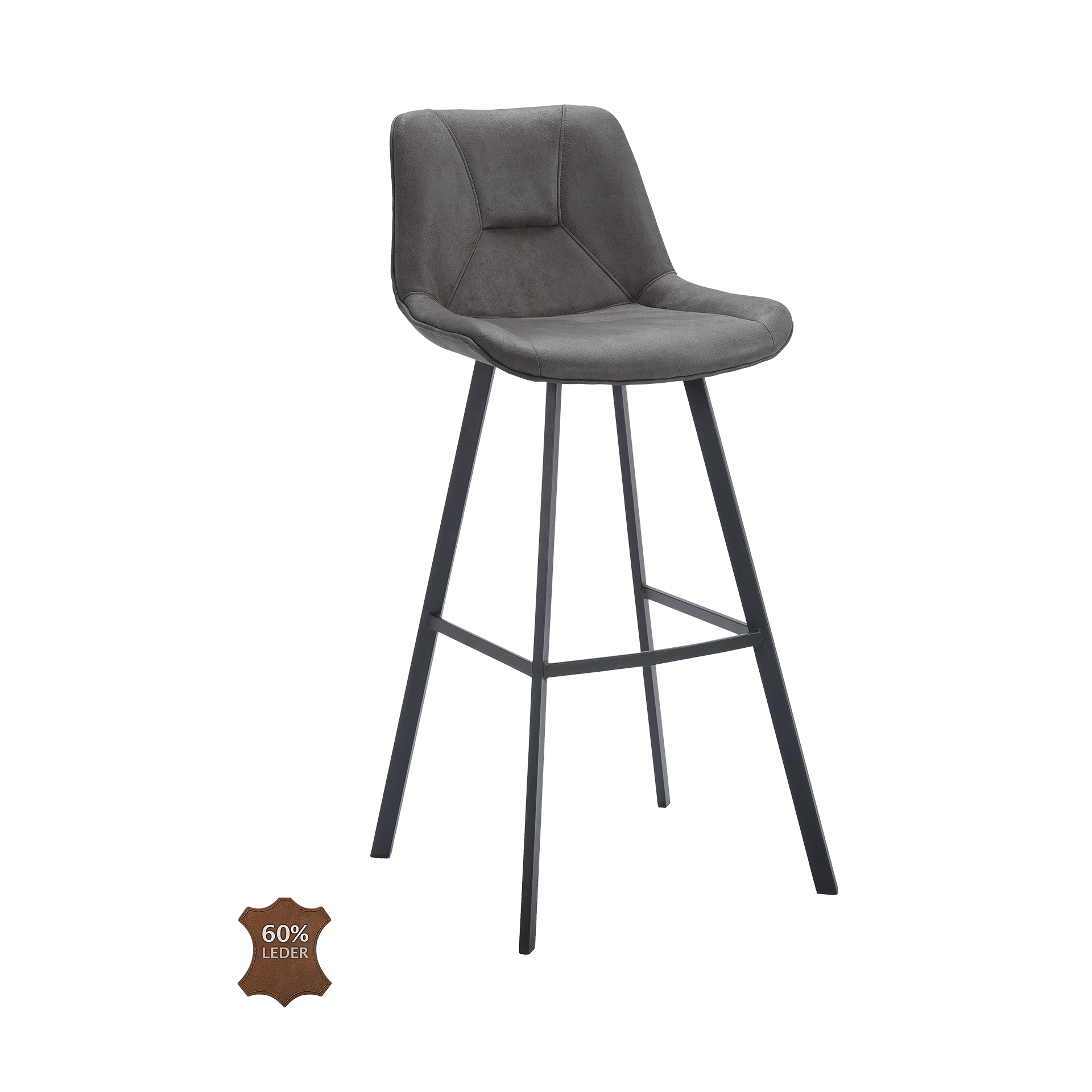 Natura Barhocker Wesley Bezug Stoff Bull Graphite Gestell Metall Schwarz pulverbeschichtet Natura Barhocker Wesley Bezug Stoff Bull Graphite Gestell Metall Schwarz pulverbeschichtet