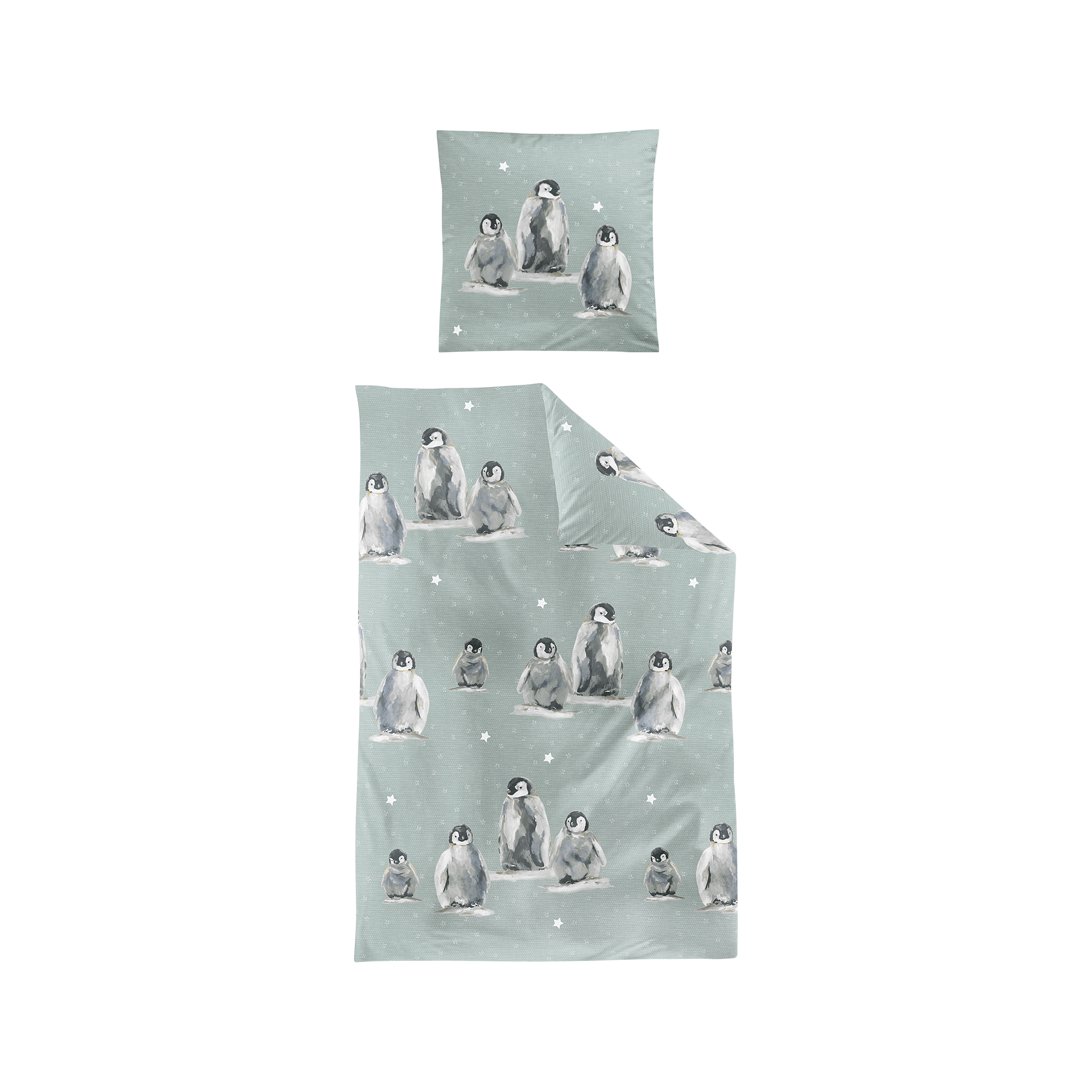 Biberbettwäsche Panda Jade 135x200cm Biberbettwäsche Panda Jade 135x200cm