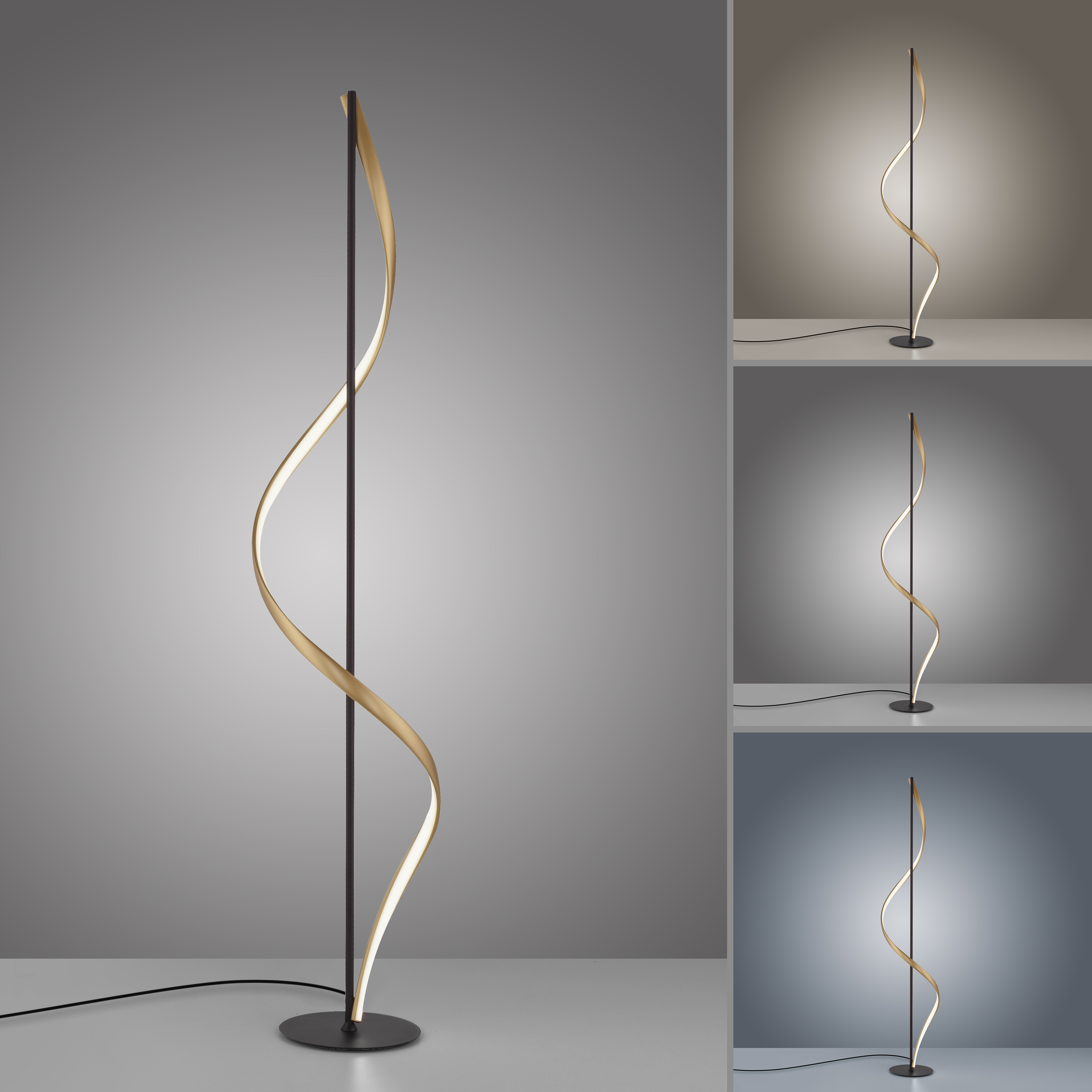 Stehleuchte Q-SWING Silber Anthrazit goldfarben Stehleuchte Q-SWING Silber Anthrazit goldfarben