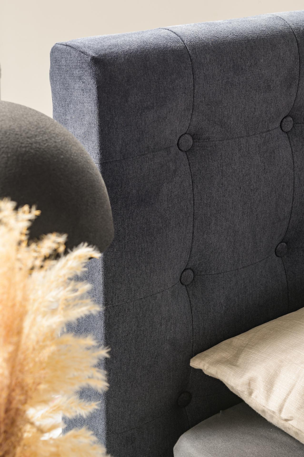 Boxspringbett Jenny Fuß Dark Black Bezug Grey Blue 180x200 cm Taschenfederkern inklusive Kaltschaum-Topper Boxspringbett Jenny Fuß Dark Black Bezug Grey Blue 180x200 cm Taschenfederkern inklusive Kaltschaum-Topper