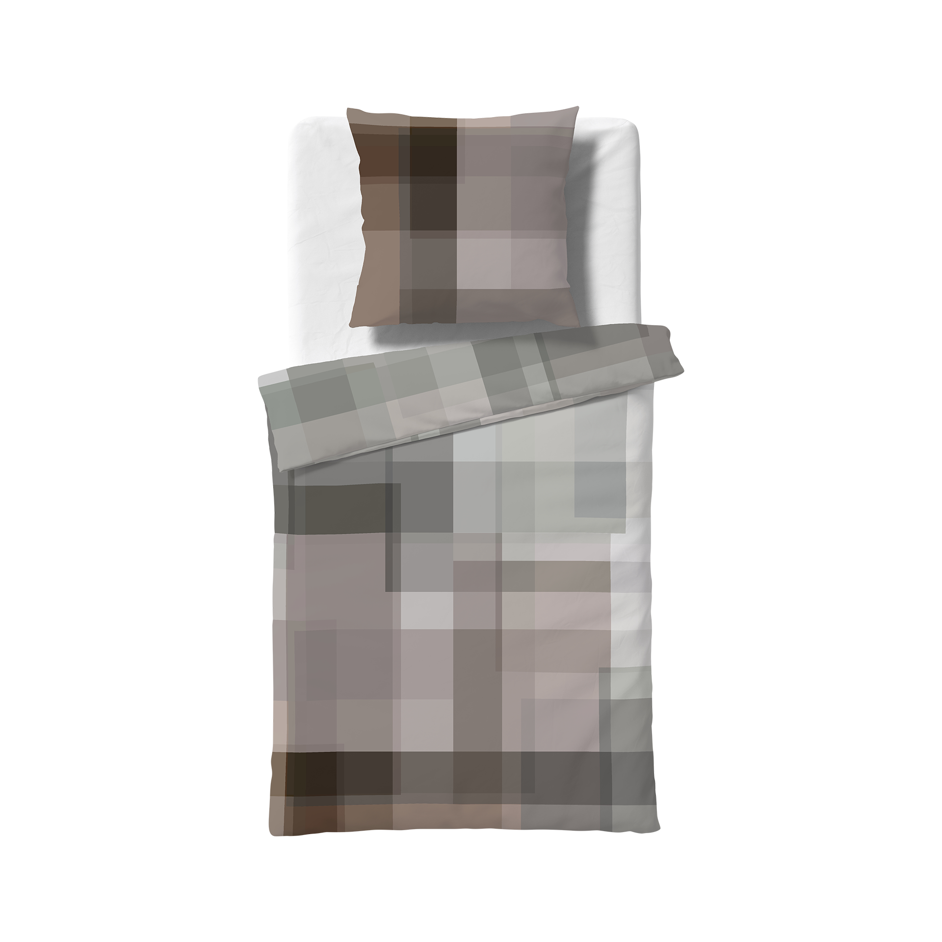 Satin Bettwäsche Bed Art S Grau Braun 135x200cm