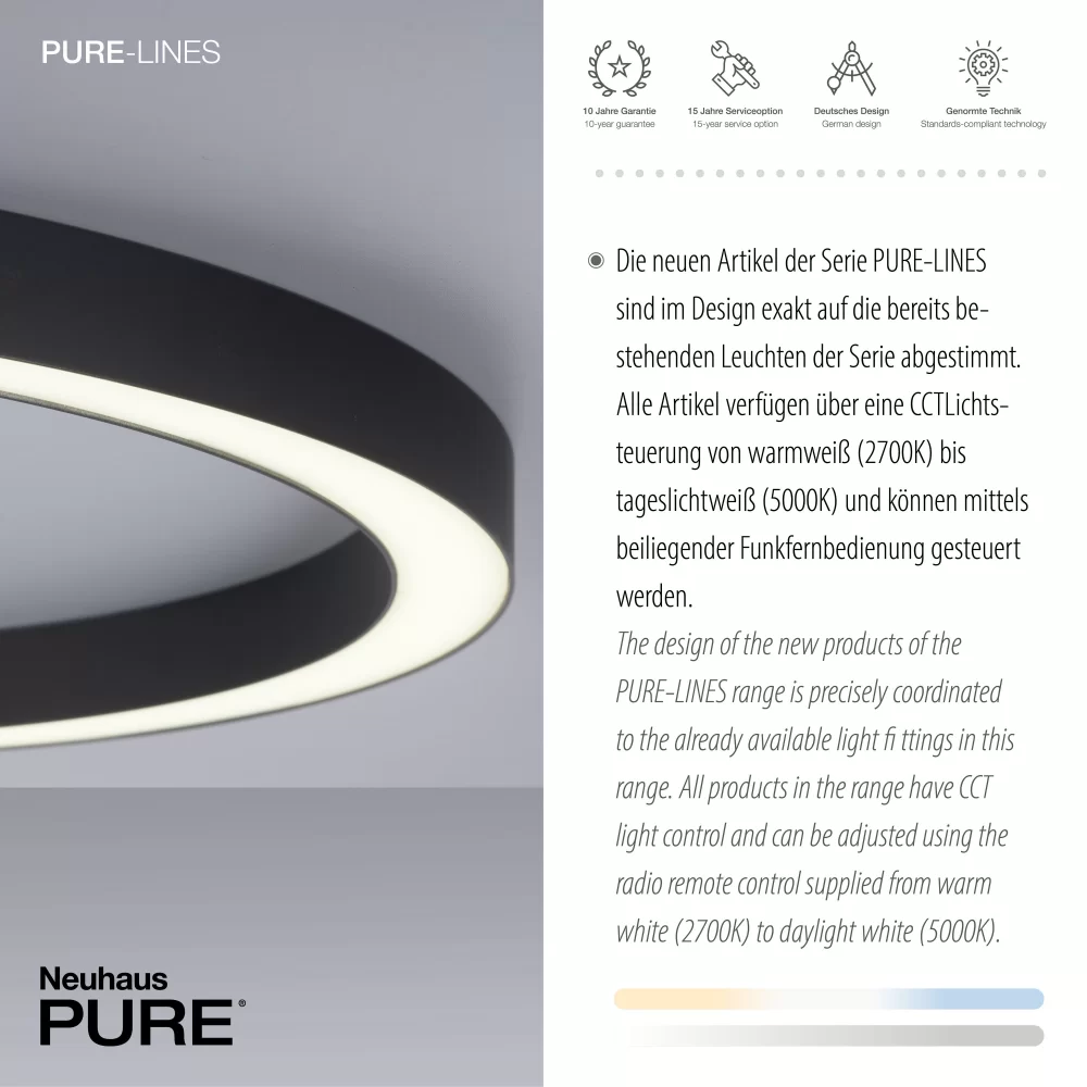 Deckenleuchte PURE-LINES Grau Deckenleuchte PURE-LINES Grau