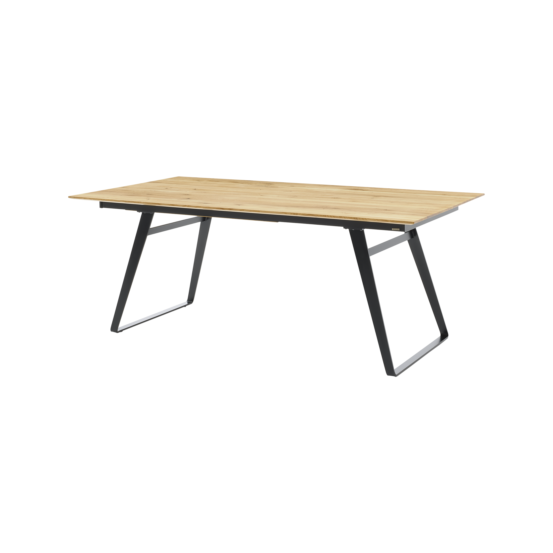 Esstisch Tavia Gestell Schwarz Platte Eiche massiv 200*100*77 Esstisch Tavia Gestell Schwarz Platte Eiche massiv 200*100*77