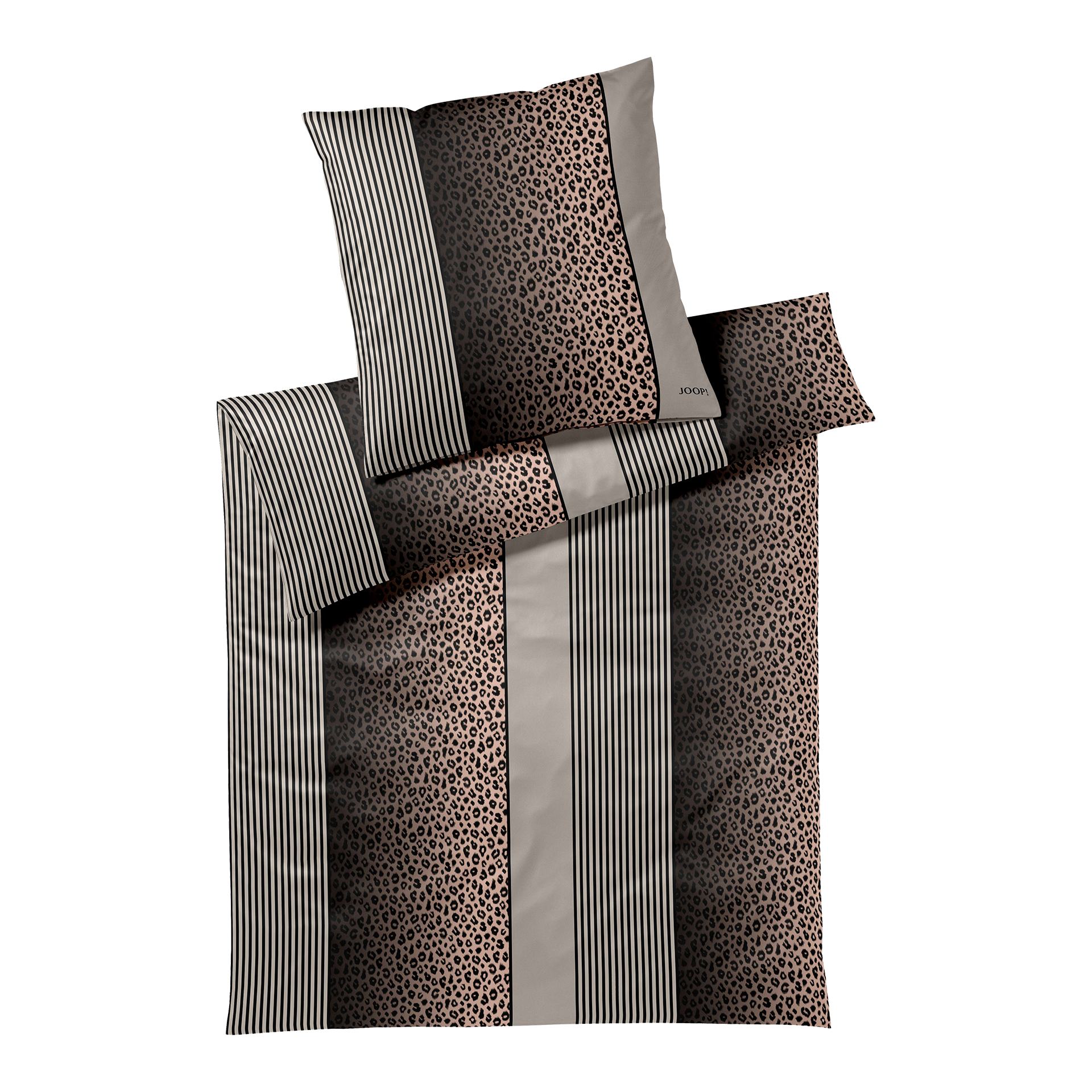 Satin Bettwäsche Leo Taupe Kissenbezug 80x80 Bezug 155x220cm Satin Bettwäsche Leo Taupe Kissenbezug 80x80 Bezug 155x220cm
