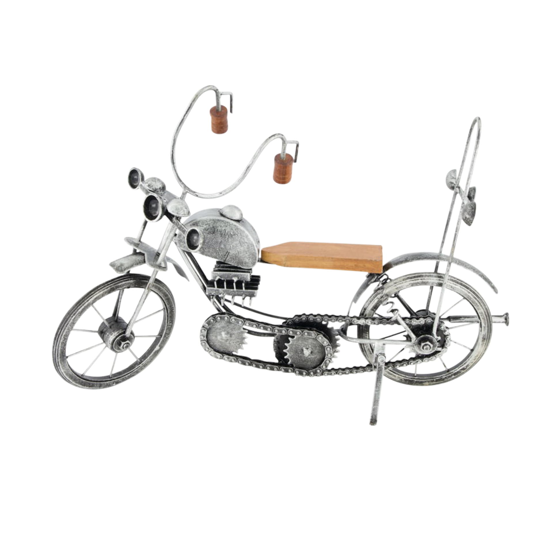 Dekoaufsteller Motorrad Antique Silber