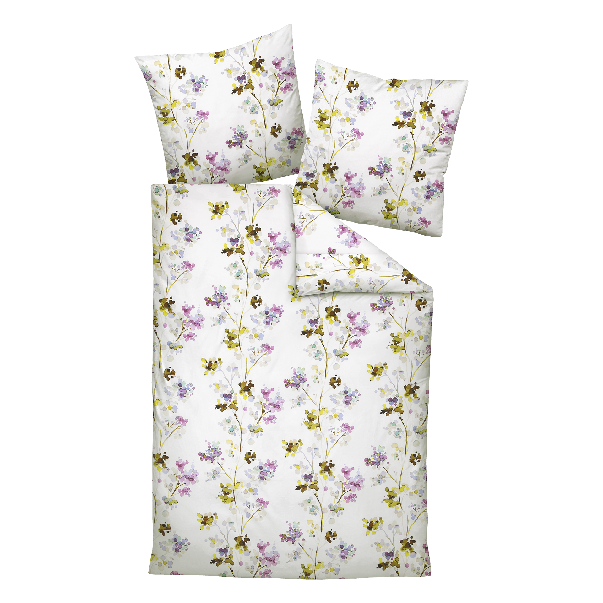 Satin Bettwäsche Moments traubenblau oliv 135x200cm Satin Bettwäsche Moments traubenblau oliv 135x200cm