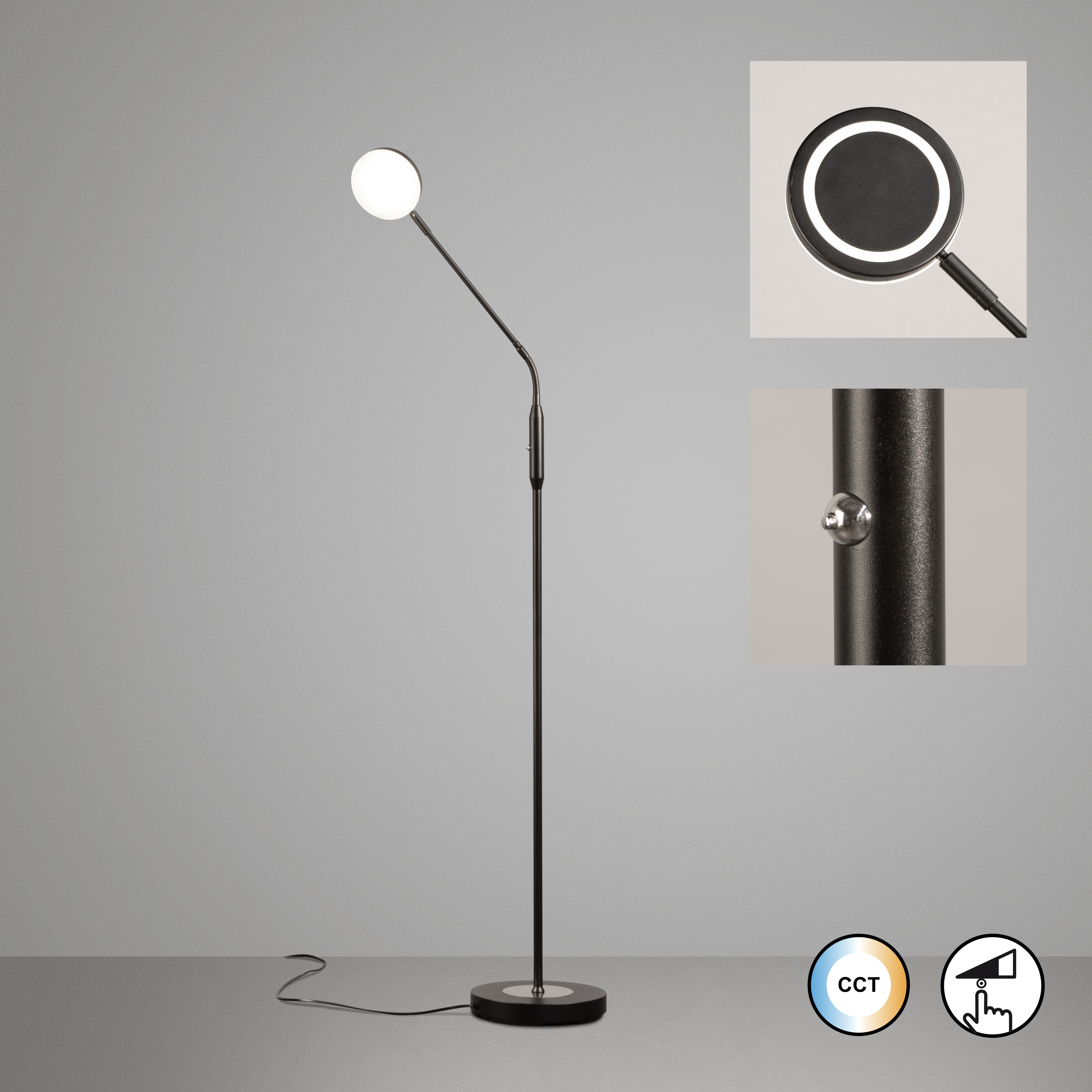 Stehleuchte Sorento Sandschwarz Weiß Stehleuchte Sorento Sandschwarz Weiß