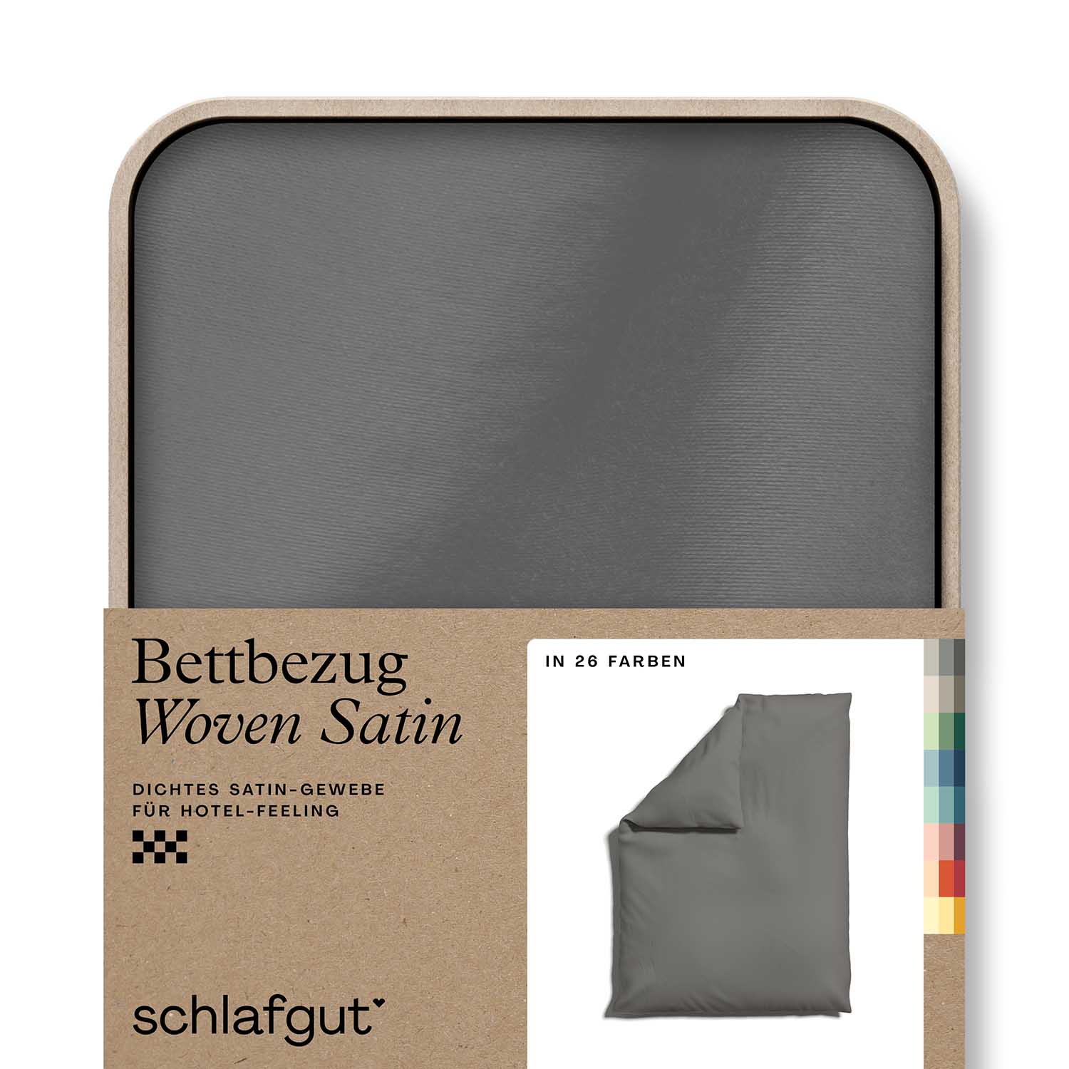 Satin Bettwäsche Woven Grey Mid 135x200cm Satin Bettwäsche Woven Grey Mid 135x200cm