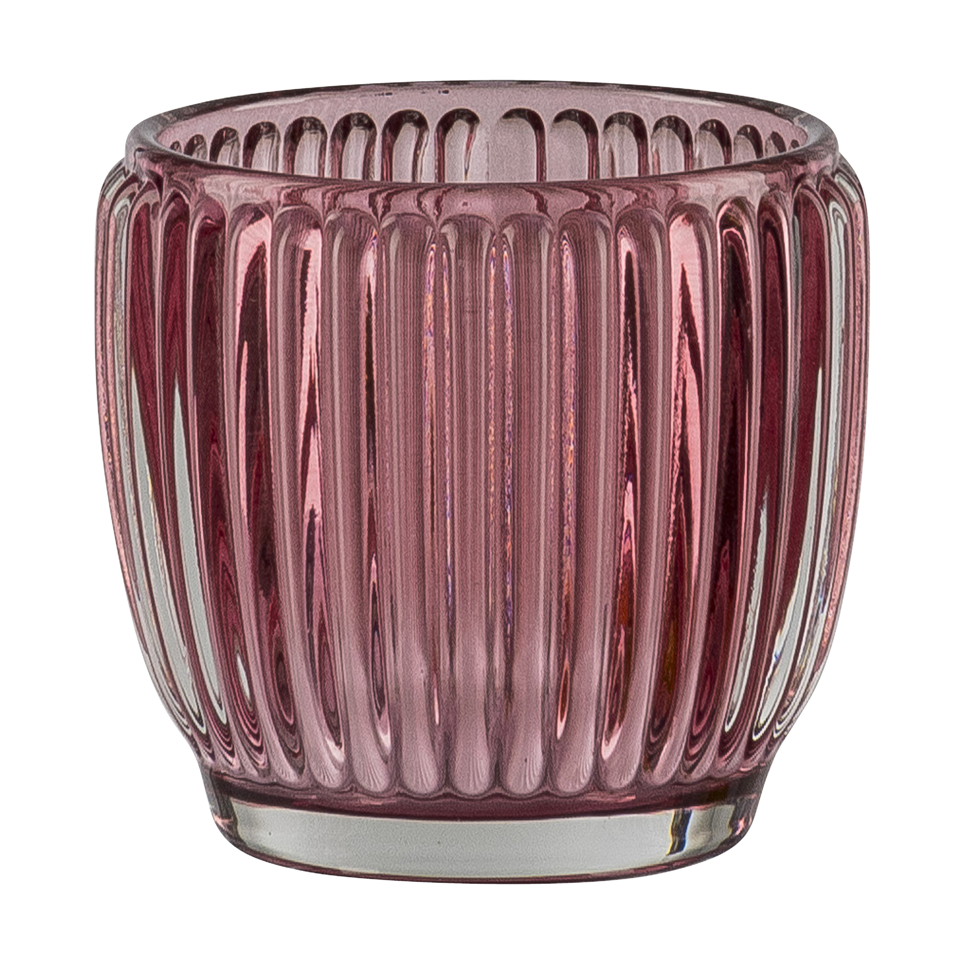 Teelichthalter Rillen Rosa Teelichthalter Rillen Rosa