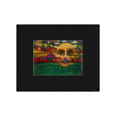 Bild Hundertwasser Schwarz-Bunt