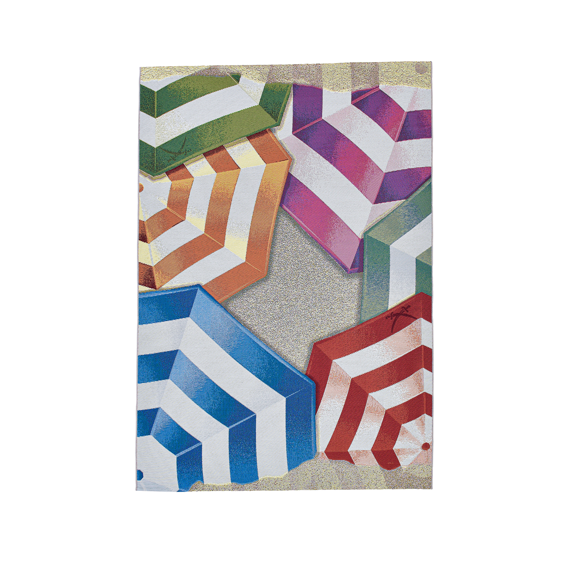 Outdoorteppich Sansibar Rantum Beach 130x190 Schirme Multicolor