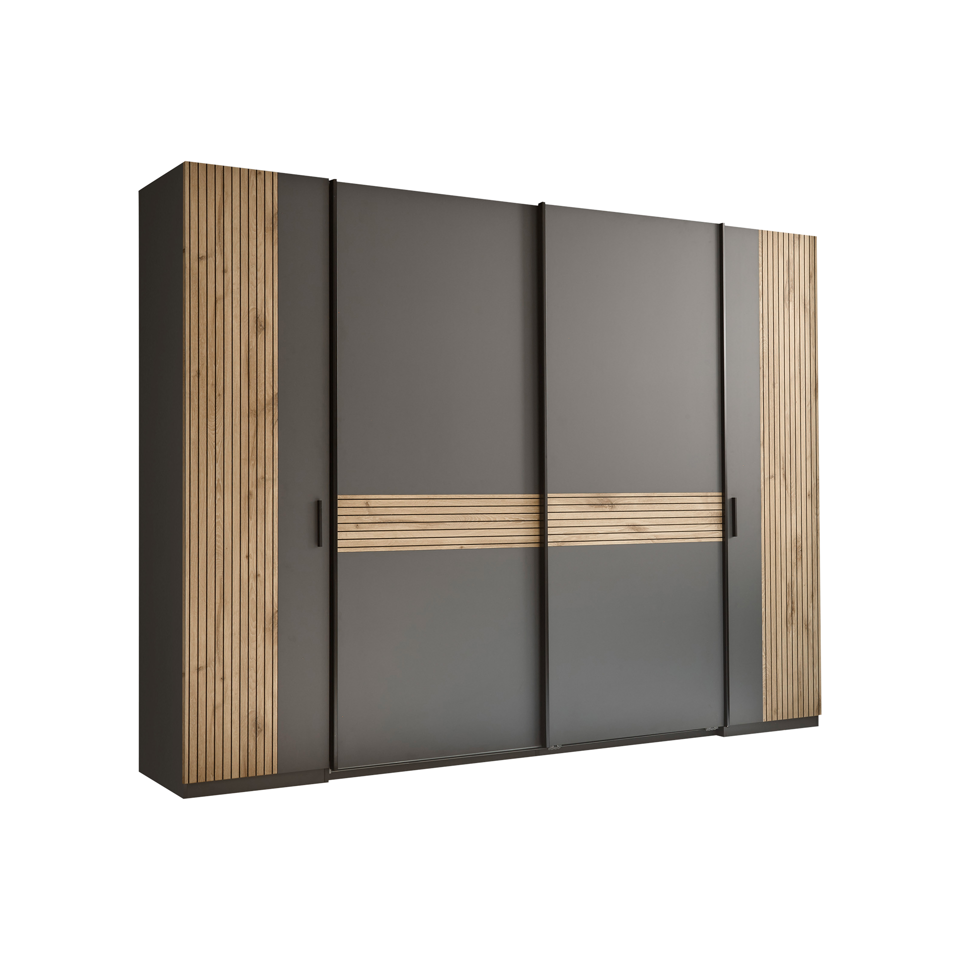 Paul Phillip Schwebetürenschrank Dakota 4-türig Anthrazit 63*268*210