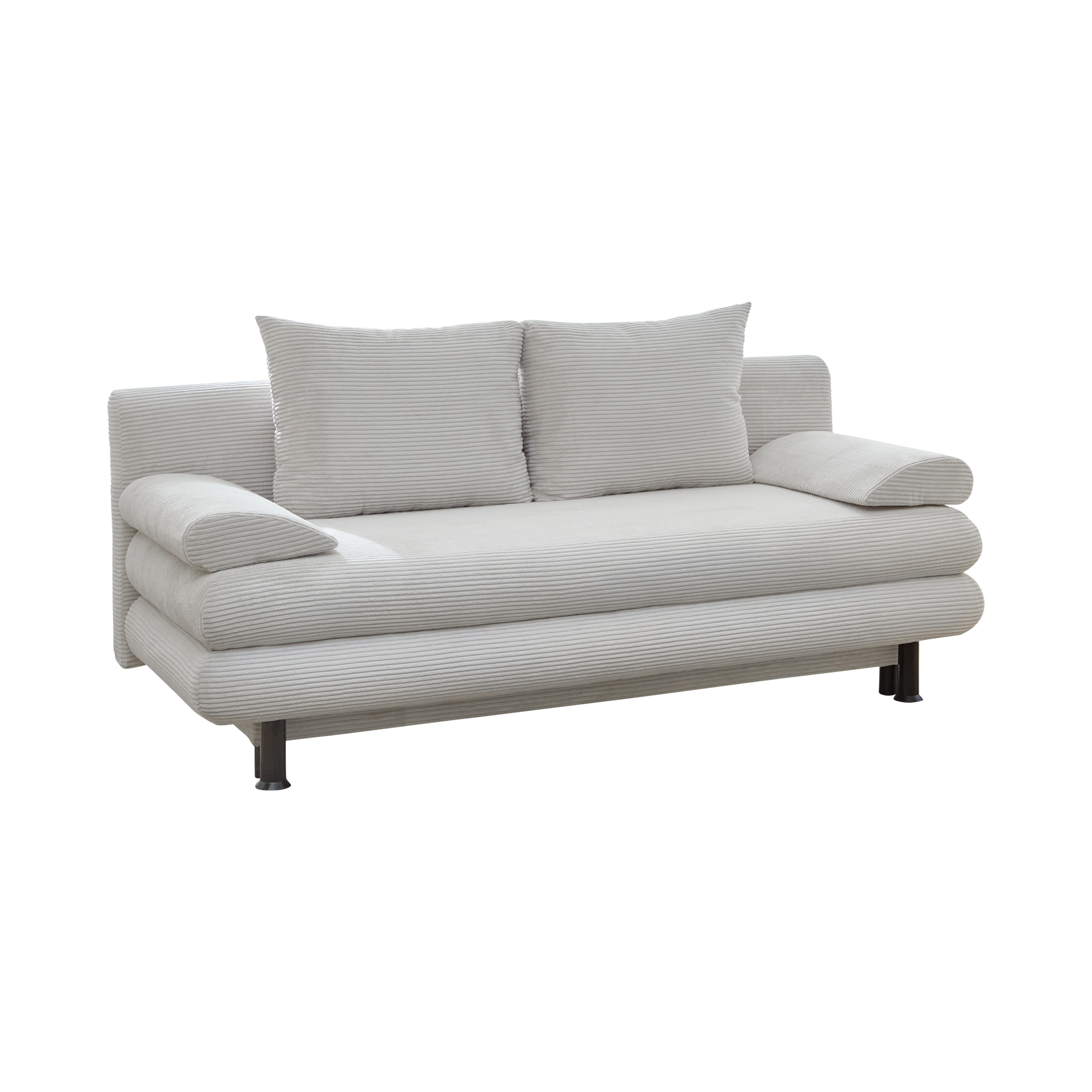 Schlafsofa Bergen Bezug Natur-Beige, Fuß Schwarz Schlafsofa Bergen Bezug Natur-Beige, Fuß Schwarz