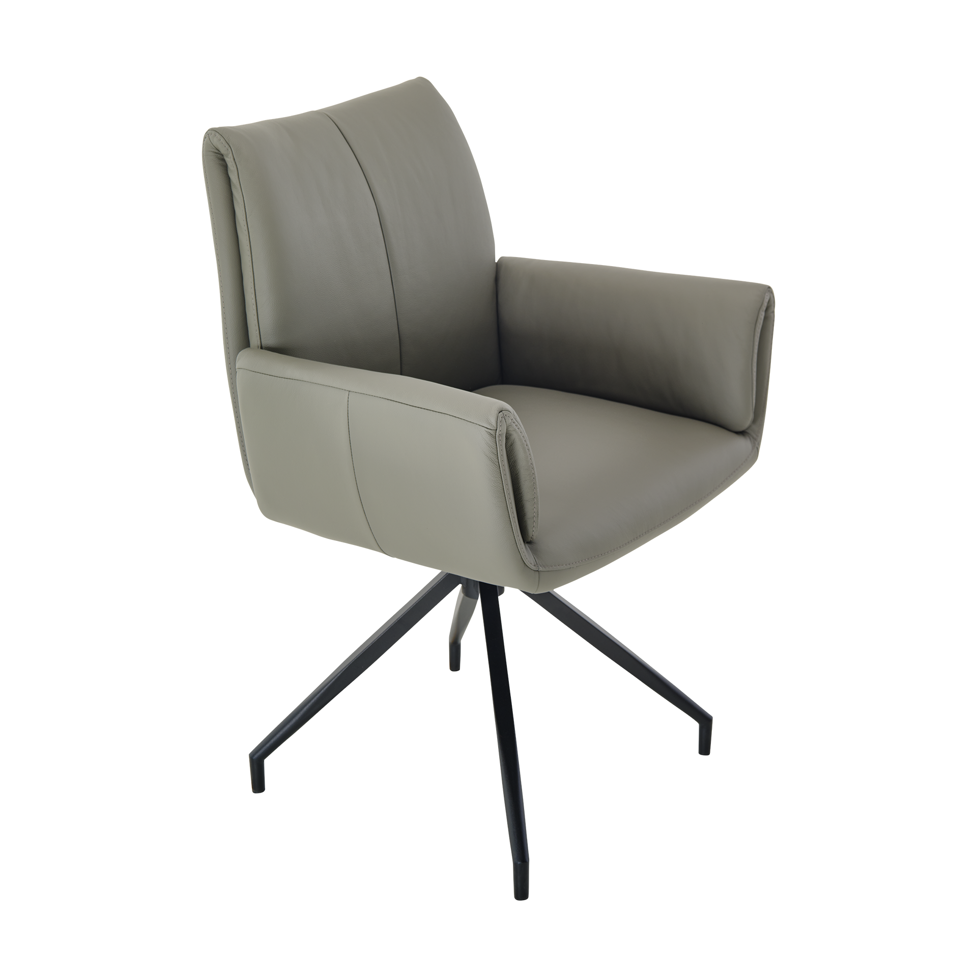 Armlehnstuhl Lori Bezug Charcoal Gestell Schwarz