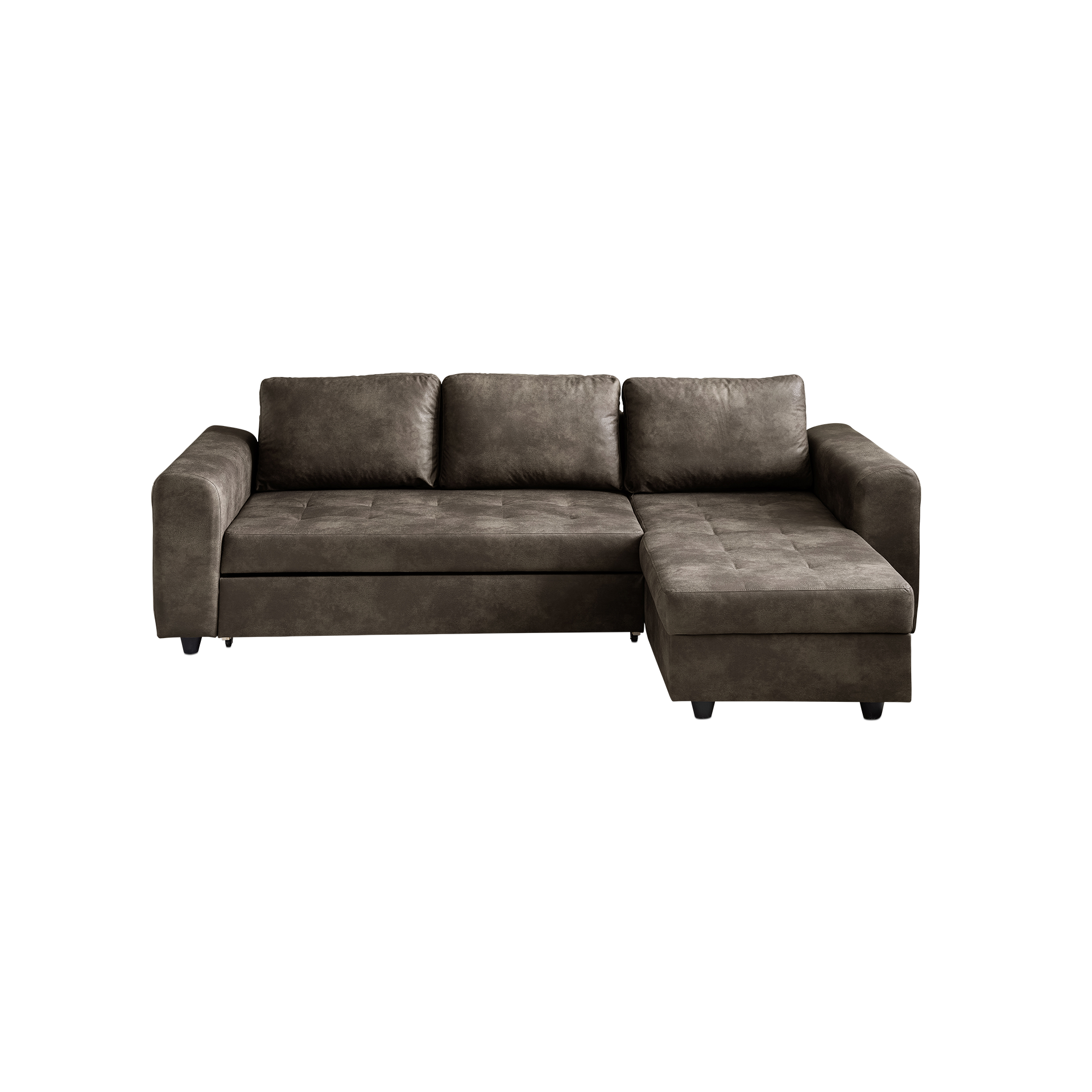 Ecksofa Rico mit Schlaffunktion und Bettkasten Braun