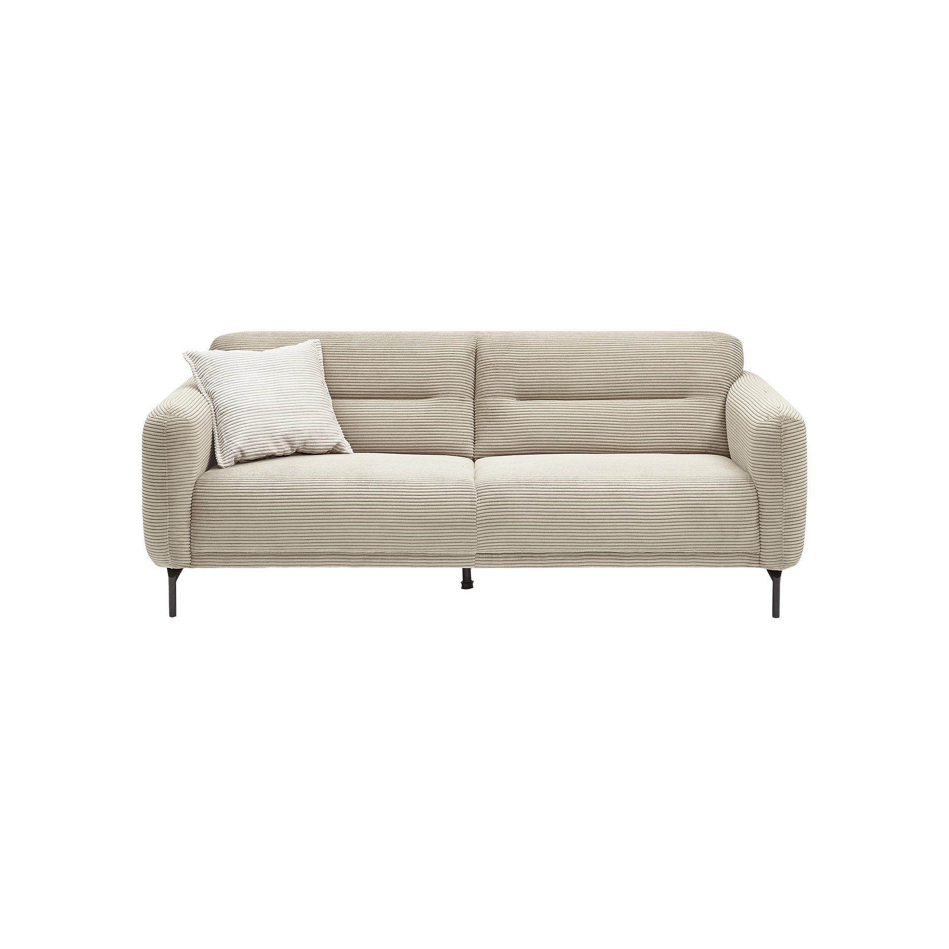 Sofa 3-Sitzer Noya Bezug Zoom Creme Fuß Schwarz