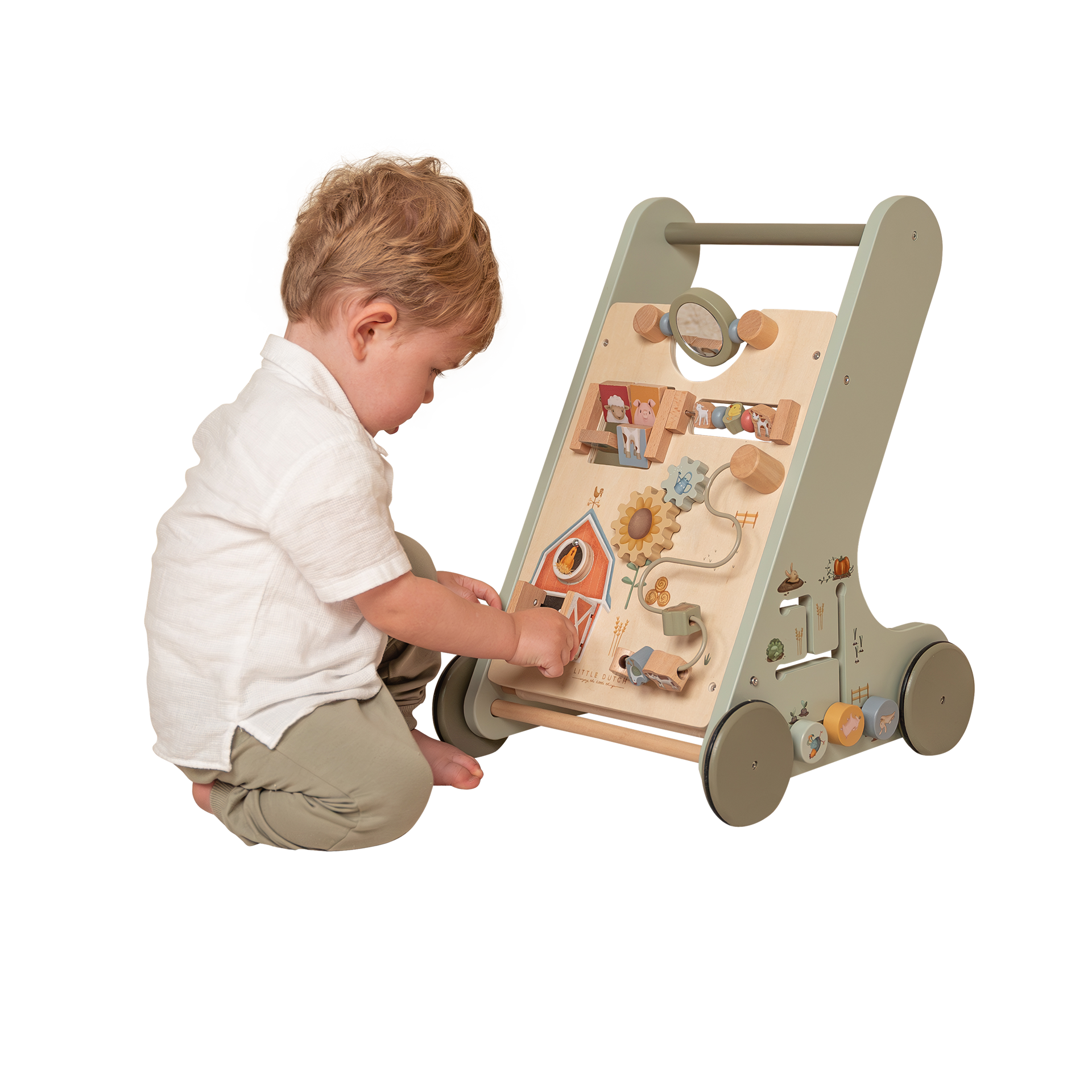 Holzspielzeug Little Dutch Laufwagen Little Farm Mehrfarbig