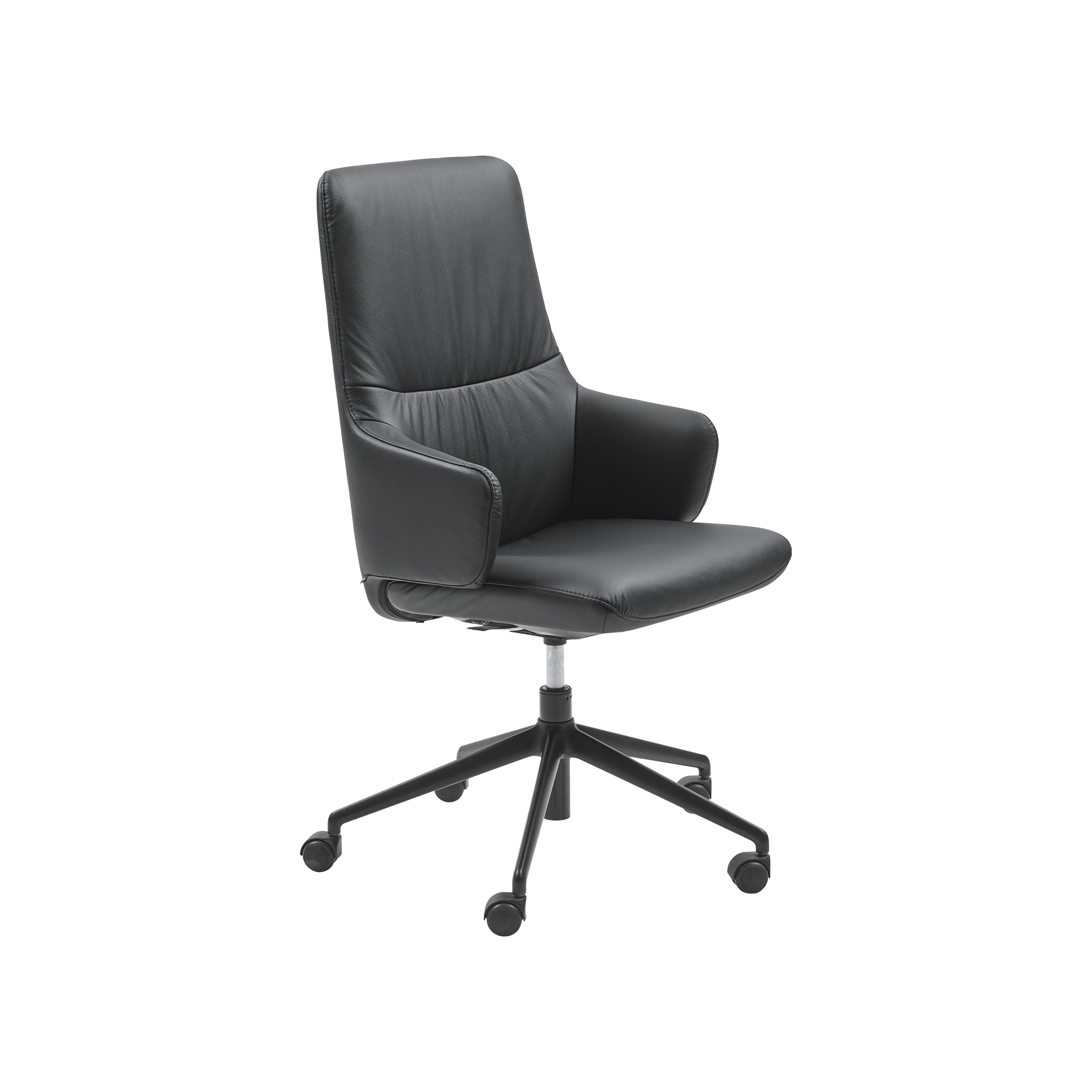 Stressless Bürostuhl Mint L Gestell Matte Black, Bezug Leder Batick Black