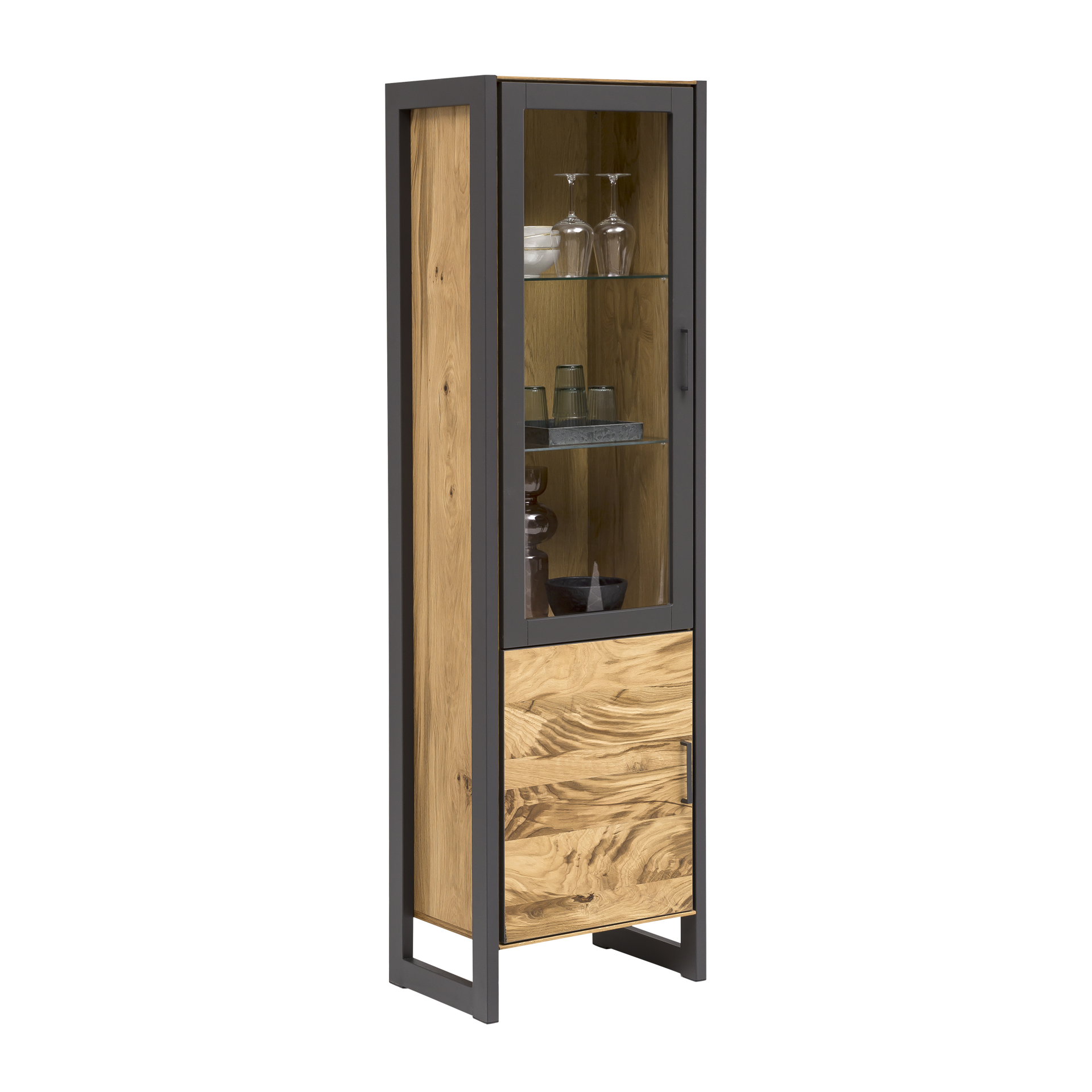 Novofurn Vitrine Evan Eichefarben 40*57.5*198.5 Novofurn Vitrine Evan Eichefarben 40*57.5*198.5