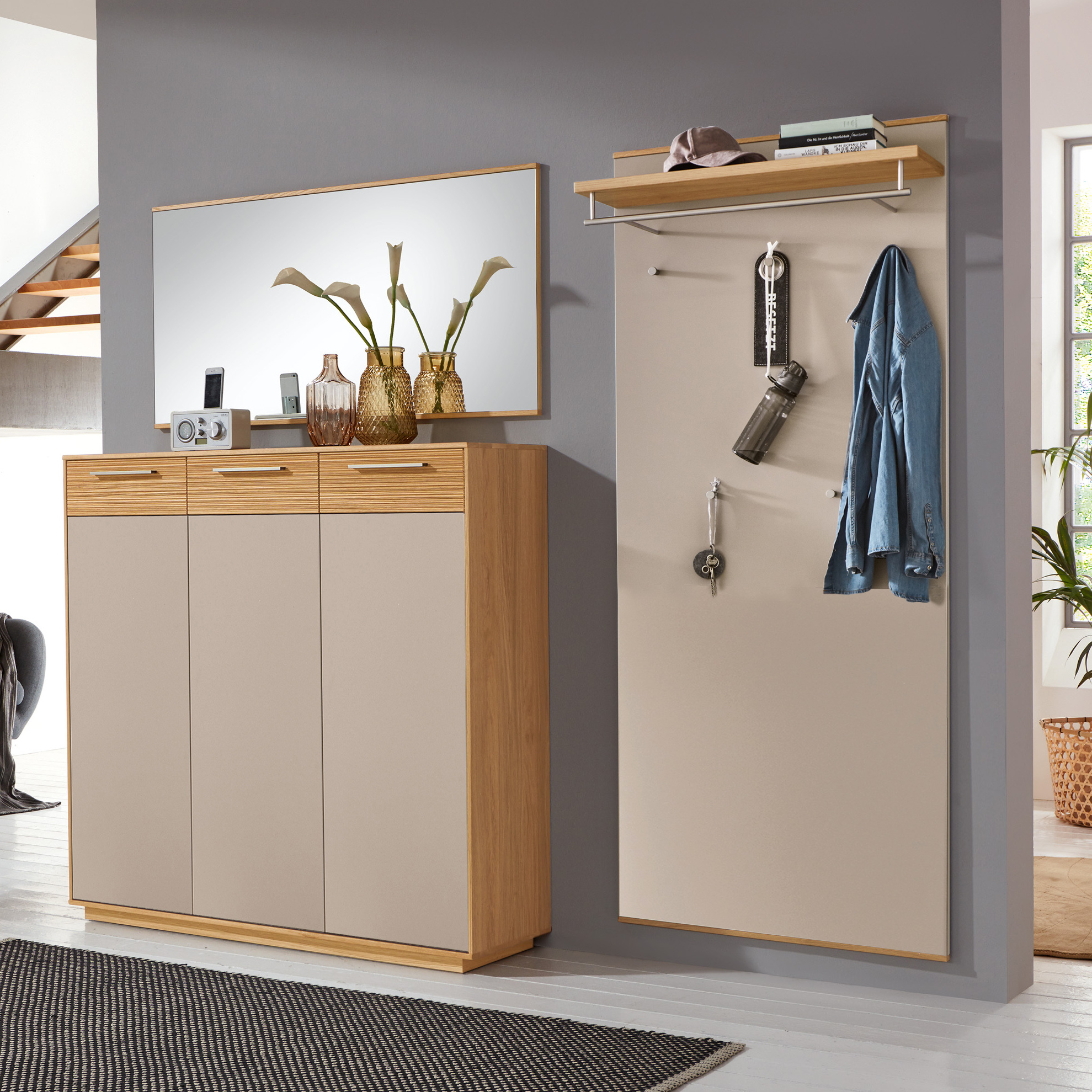 Collection H Garderoben-Set Lobo 3-teilig Grau